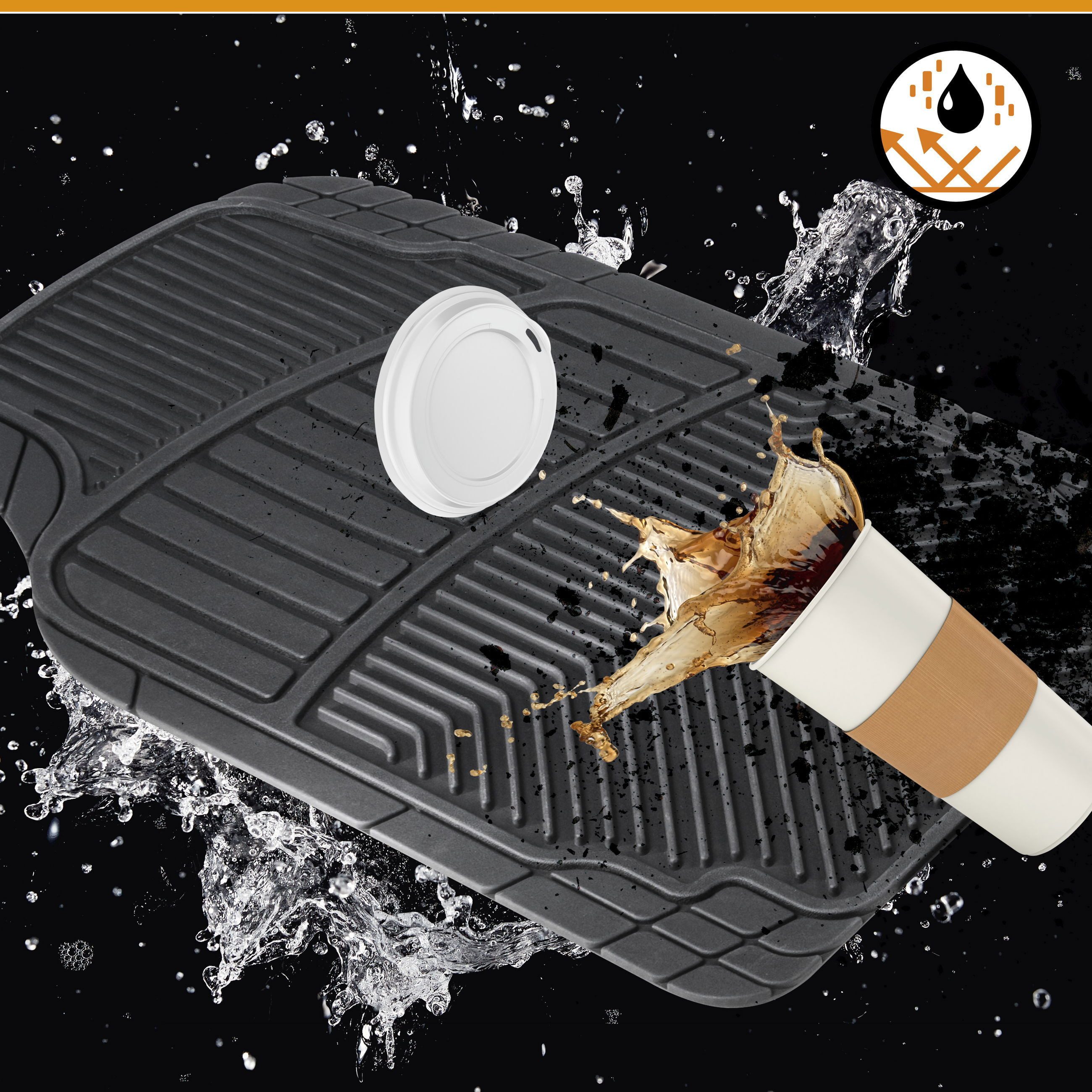 CarComfort Car Floor Mats, Rubber Car Mats Set Priscus (4 pieces)