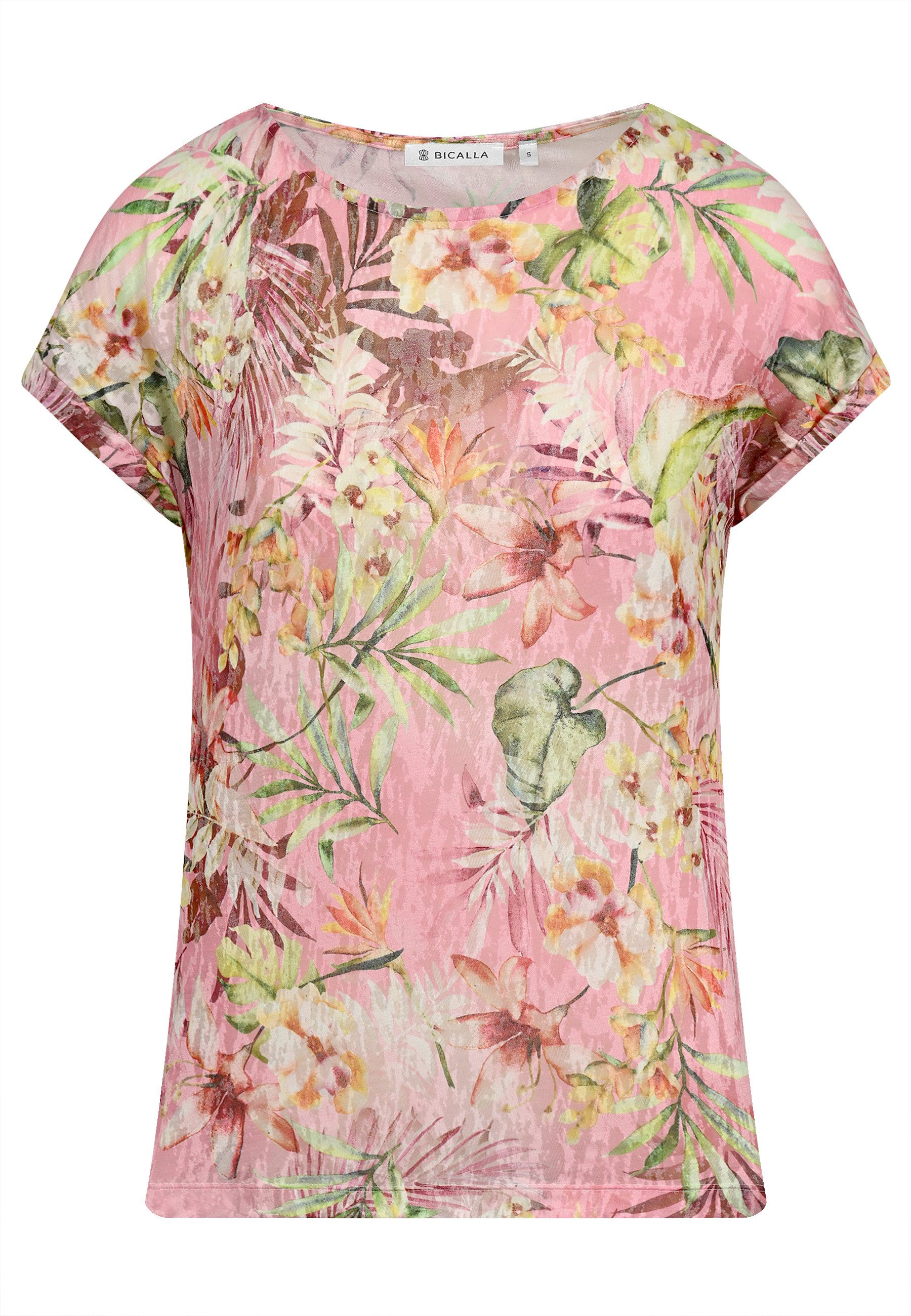 BICALLA T-Shirt Shirt mit Tropical-Print in günstig online kaufen