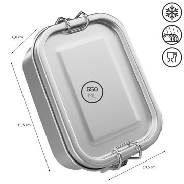 EBUY Lunchbox Edelstahl Lunchbox eckig auslaufsicher Metall Brotdose Vesperdose, (1-tlg)