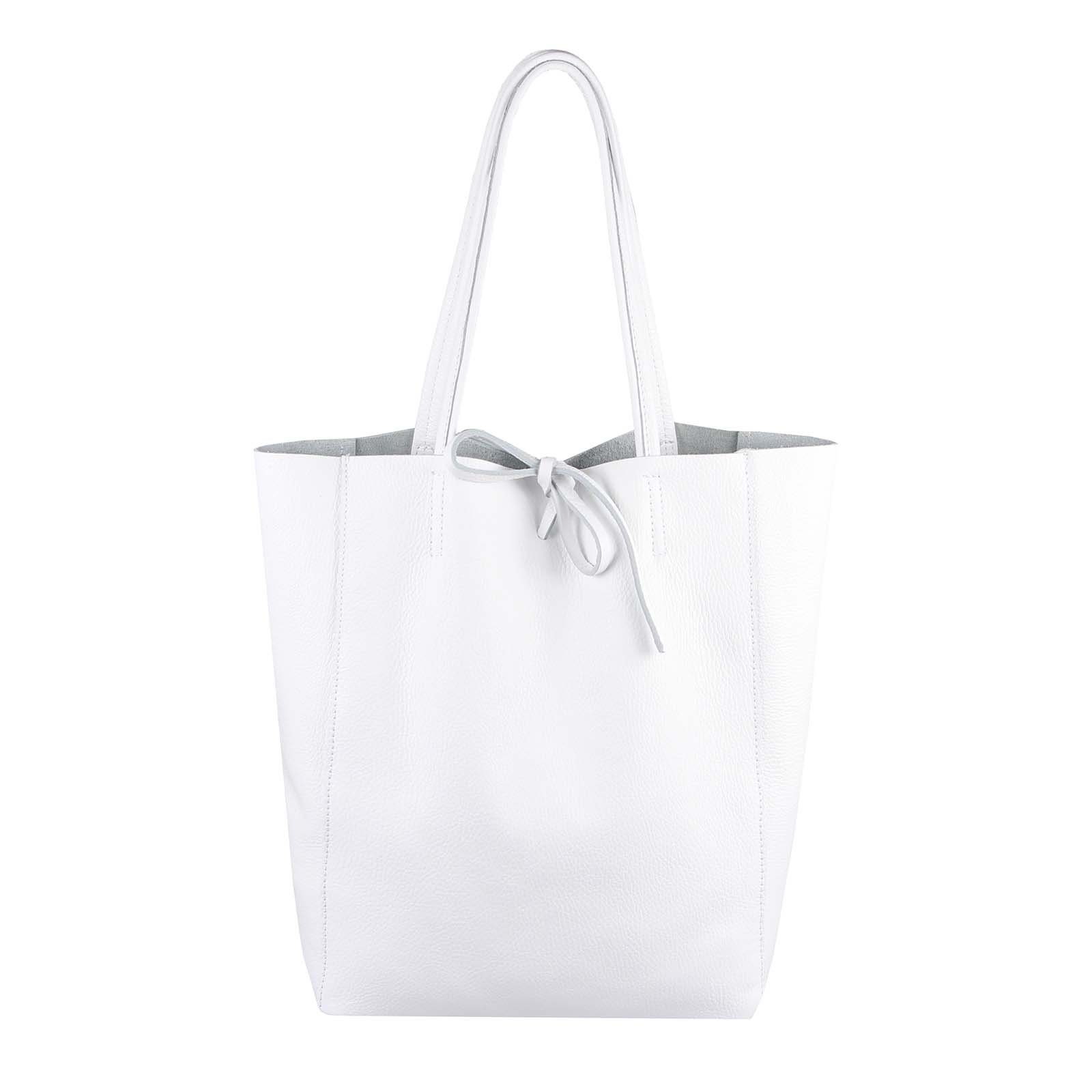 ITALYSHOP24 Schultertasche Made in Italy Damen Leder Tasche Schultertasche, ein Leichtgewicht, als Handtasche, Henkeltasche tragbar