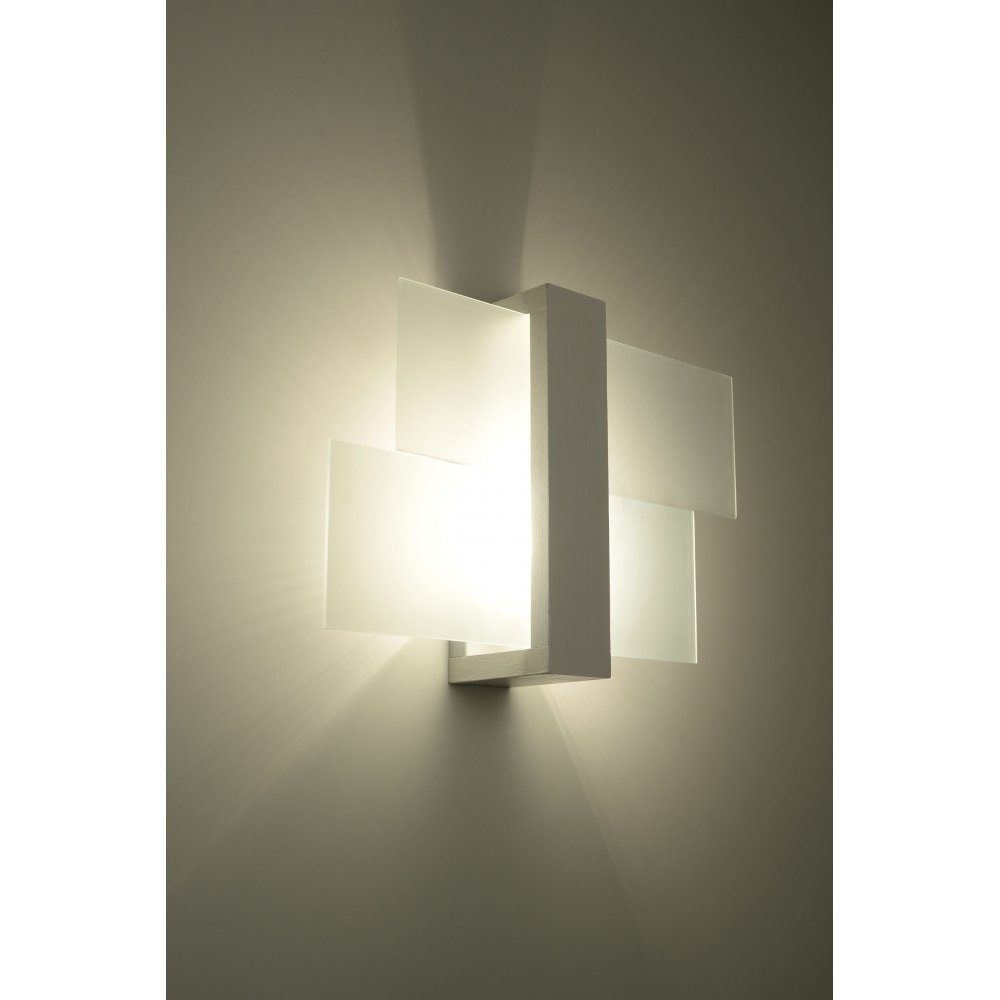 Wandleuchte 30x12x30 weiß, 1 ca. cm E27, FENIKS SOLLUX lighting 1x Deckenleuchte Wandlampe