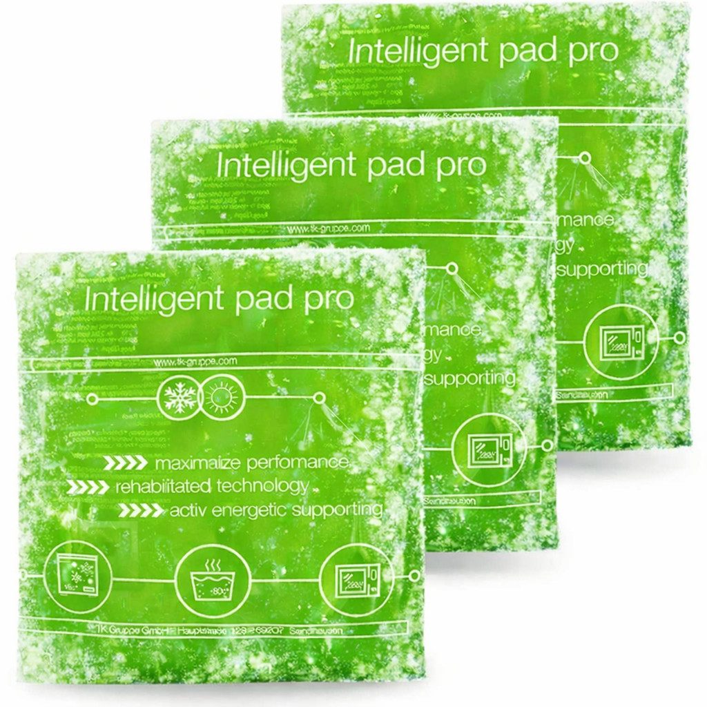 TK Gruppe Kalt-Warm-Kompresse Kühlpads - Gelkissen grün für Kühlbox Kühlschrank Kühltasche, 3er Set 3-tlg., 3x 15cm x 15cm, Mikrowelle geeignet / Wiederverwendbar