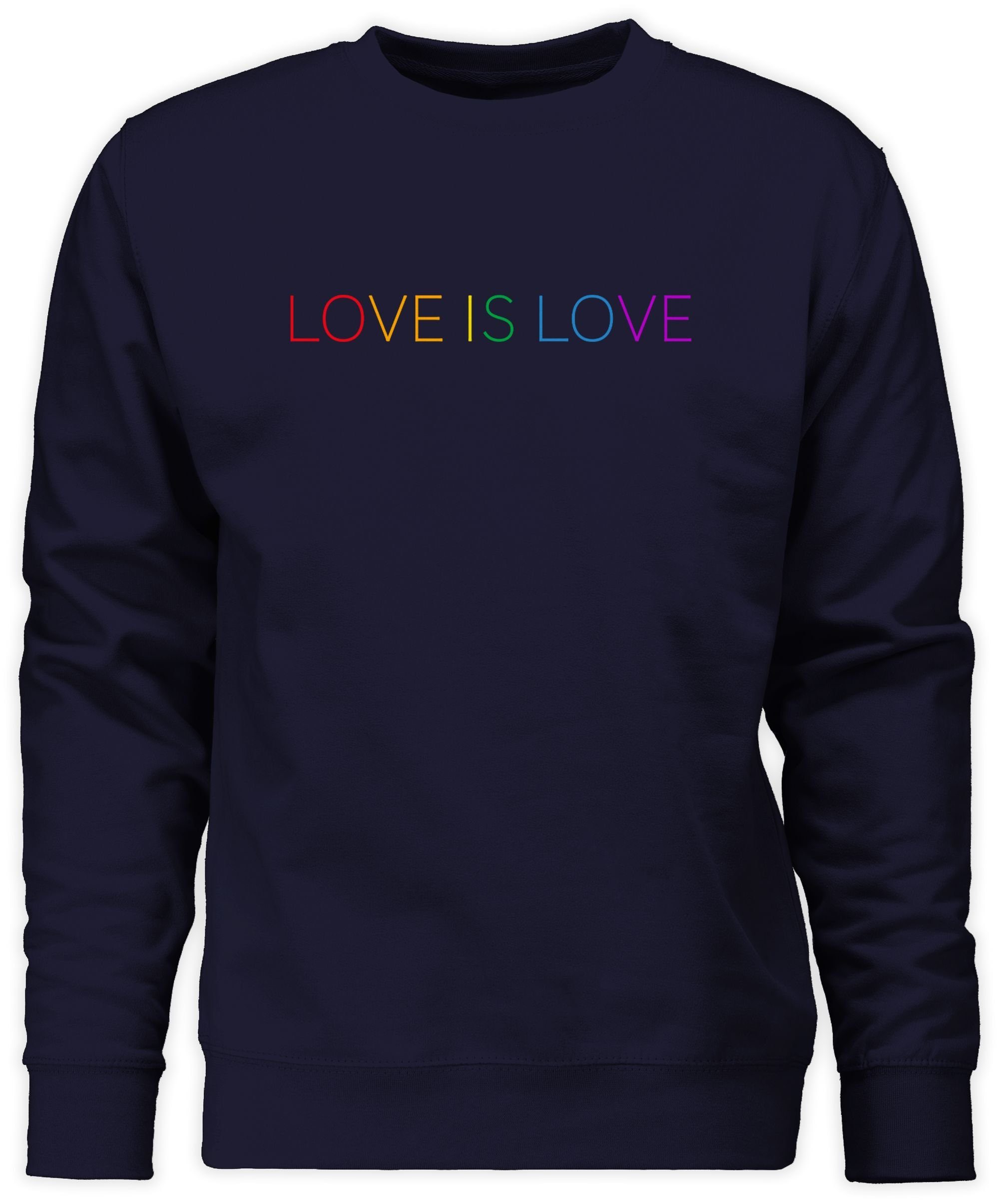 Kleidung - Shirtracer Dunkelblau Pride Love Love (1-tlg) - Sweatshirt LGBT Regenbogen 2 is
