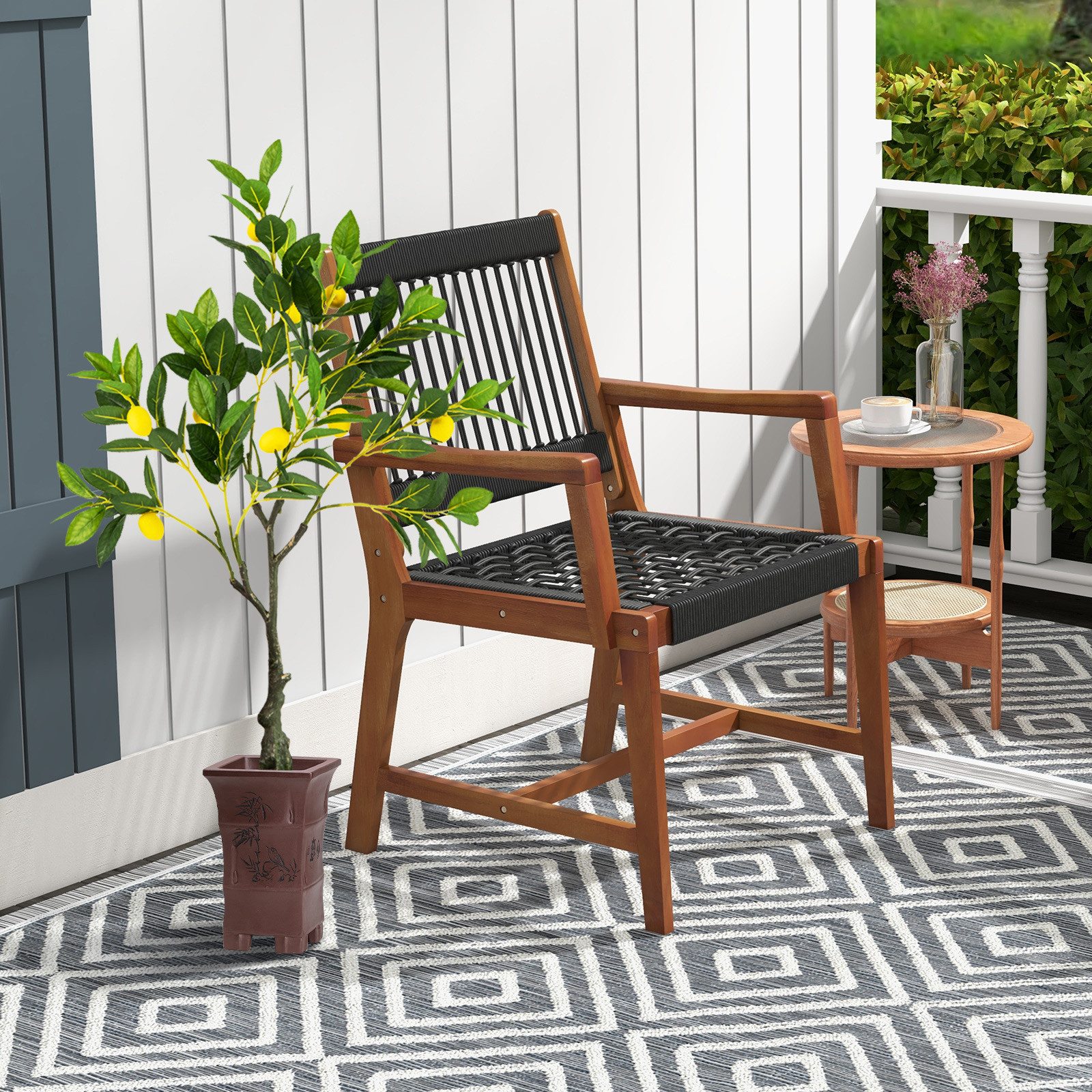 Kunstbaum, COSTWAY, Höhe 80 cm, Zitronenbaum mit Topf & 9 Zitronen günstig online kaufen