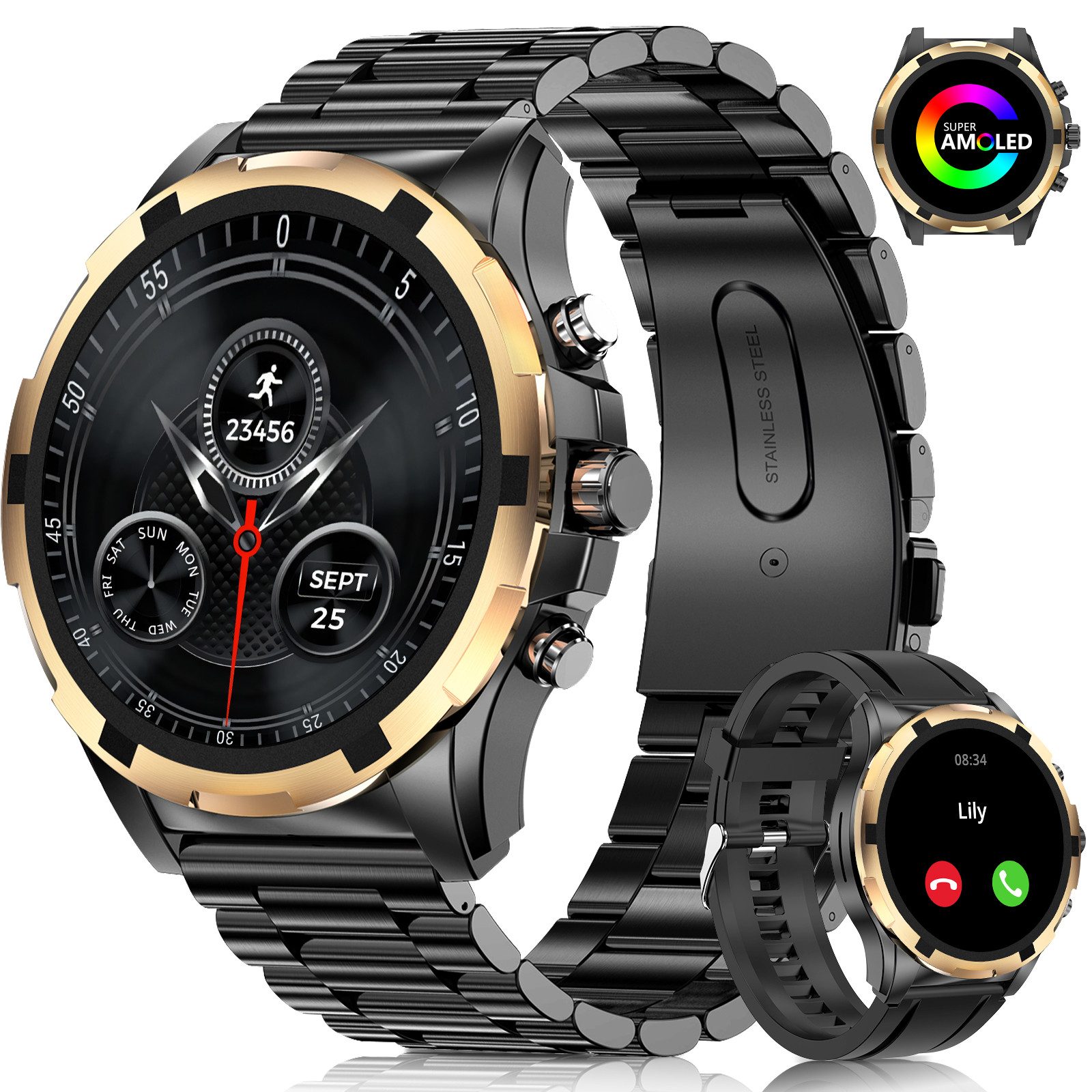 Smartwatch Herren mit Telefonfunktion Smartwatch