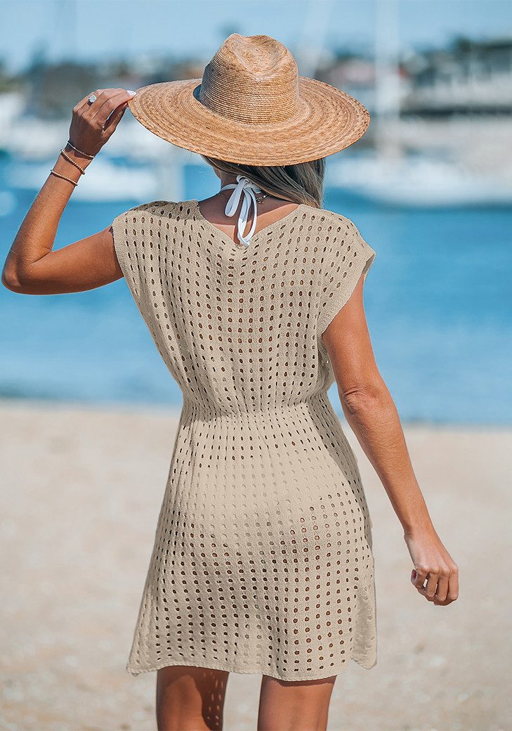Cupshe Strandkleid Neutrale offene Strick-Coverup-Kleid