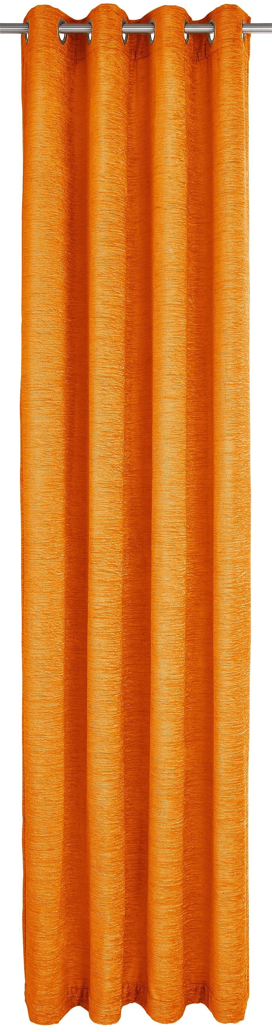 Chenille (1 B-Holmsund, blutorange St), blickdicht, Vorhang Ösen Wirth,