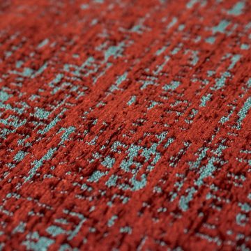 Teppich Teppich Kurzflor in rot grau, TeppichHome24, rechteckig