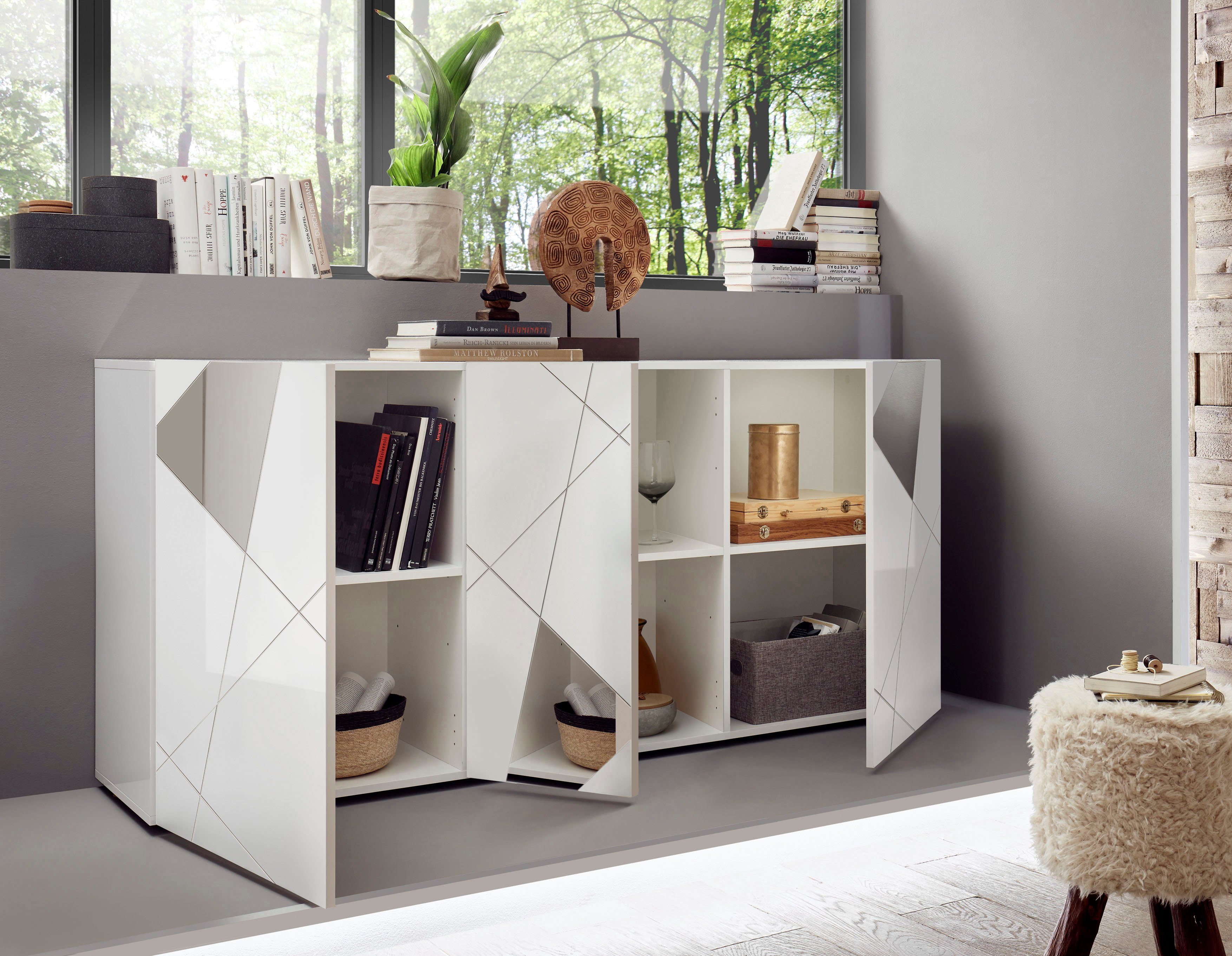 LC Sideboard Vittoria Sideboard, Breite 181 cm, Front mit Siebdruck und ...