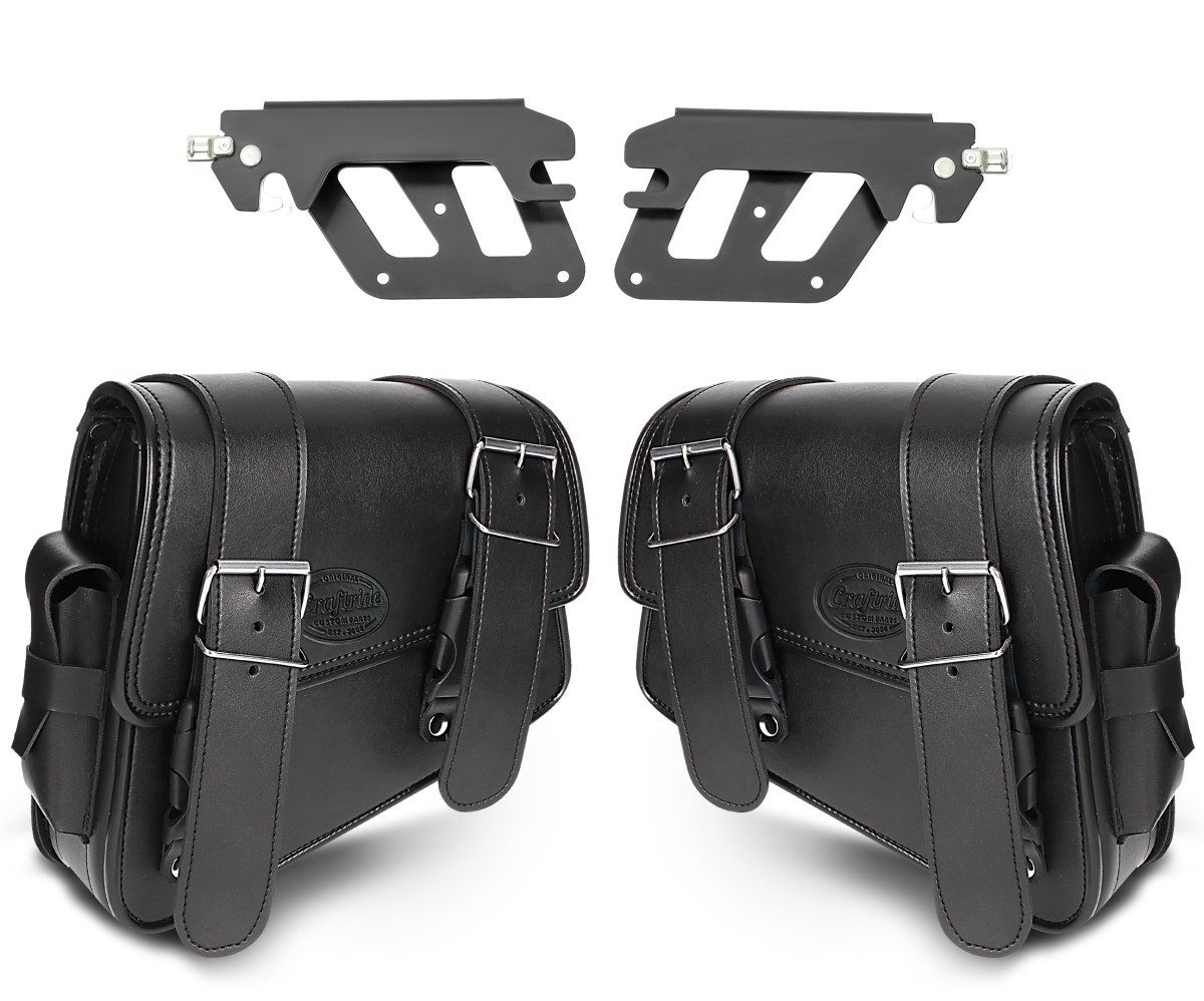Craftride Koffer Set 2x Satteltaschen mit Halter QL passend für Honda Rebel 500 CMX 17-