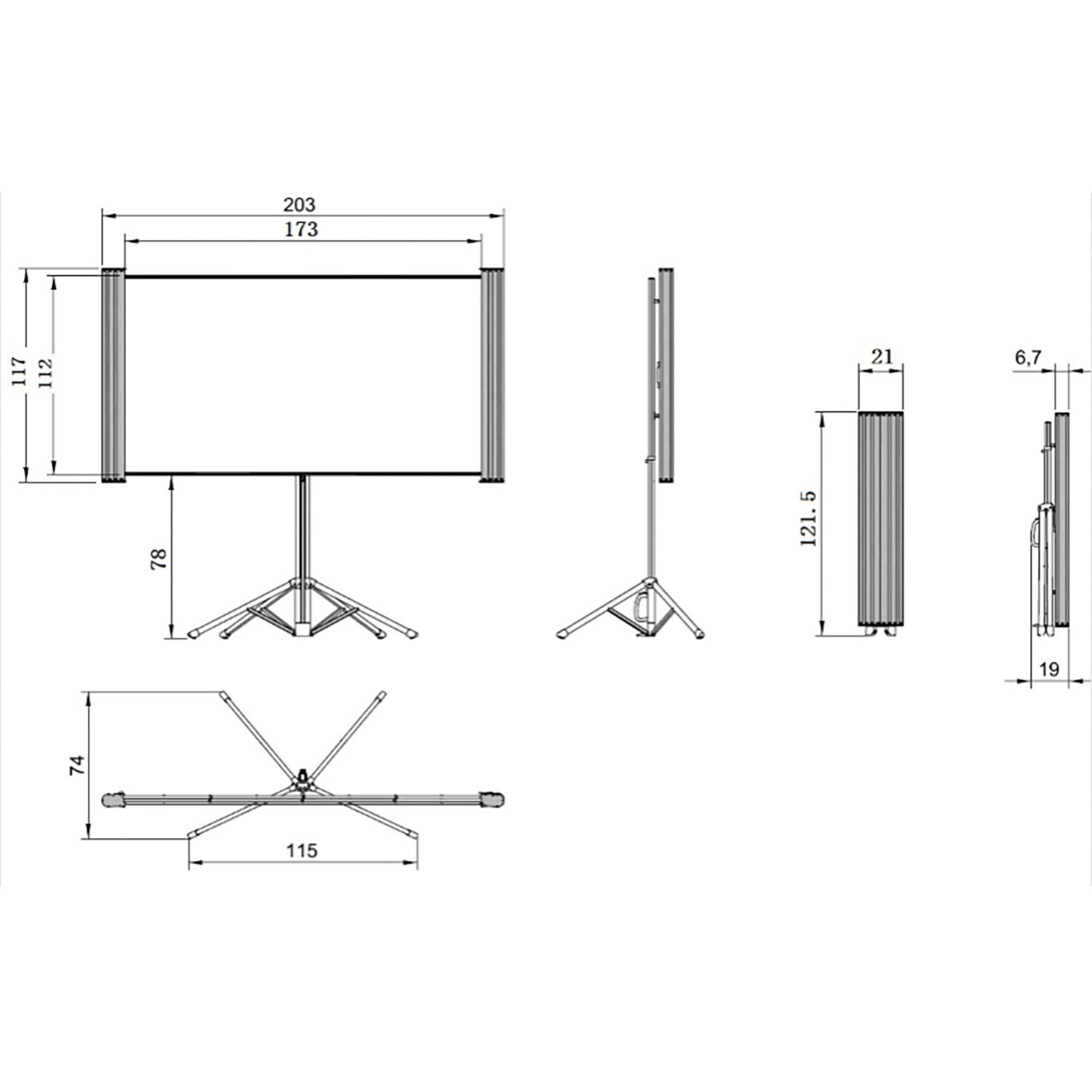 Silber Gain Mobil / x (172 Celexon Weiß) 108cm, 16:10 4:3, / 1, Expert Stativleinwand