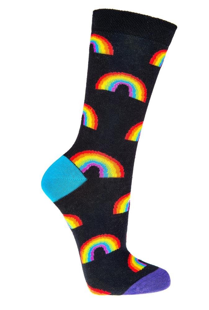 mit Fun 70 über Regenbogen Freizeitsocken 2 ANTI-LOCH-GARANTIE Spaß FussFreunde Socken, Paar Motive, Socken,