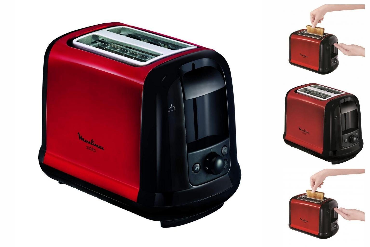 Moulinex Toaster Toaster Moulinex LT260D11X 850 W Rot Schwarz, 850 W | Langschlitztoaster