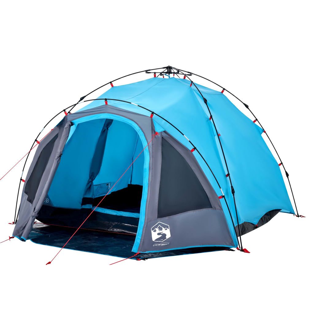 furnicato Faltzelt Campingzelt Kuppel 308x236x158,5 cm Blau, (1 tlg), Wetterfestes Familienzelt mit E-Anschluss und Quick-Release-System