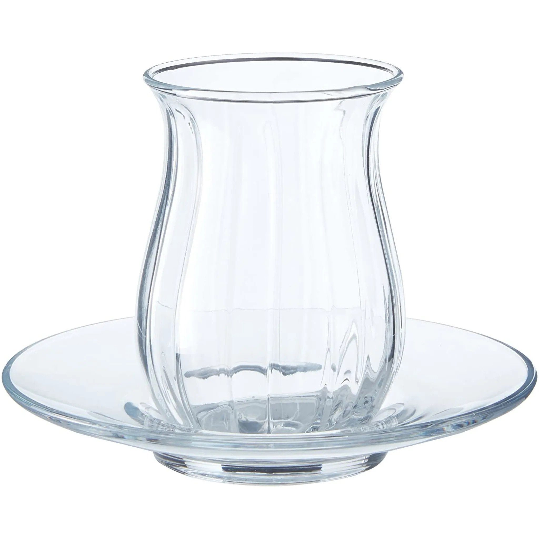 Pasabahce Gläser-Set Linka, 12-tlg., Glas, 6 x Pasabahce Linka Teegläser - 6 x Untertassen