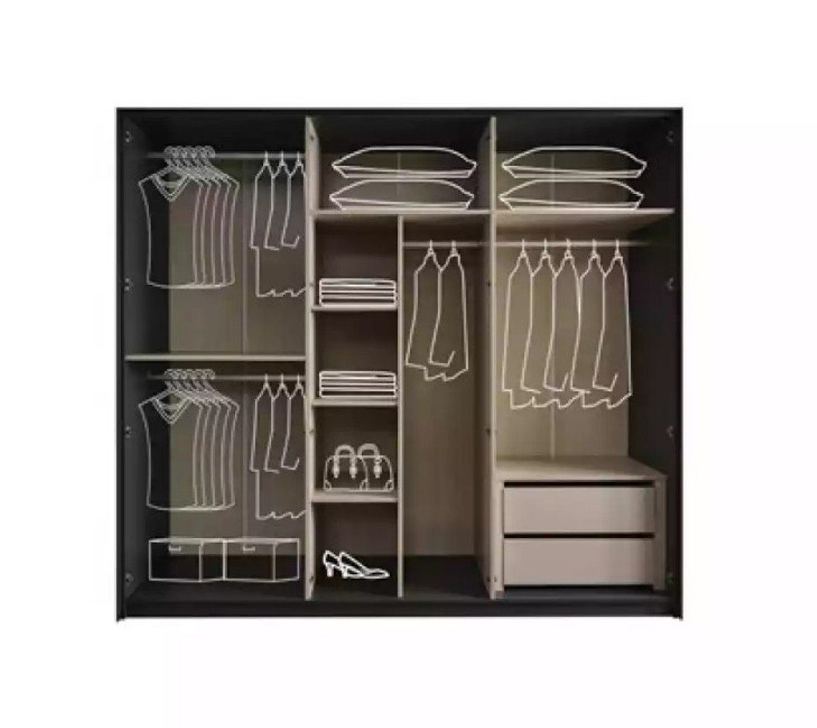 JVmoebel Kleiderschrank Modern Schränke Schrank Kleiderschrank) 1x 6 Holz Kleiderschrank Made Europa Türen in (1-St., Schrankwand