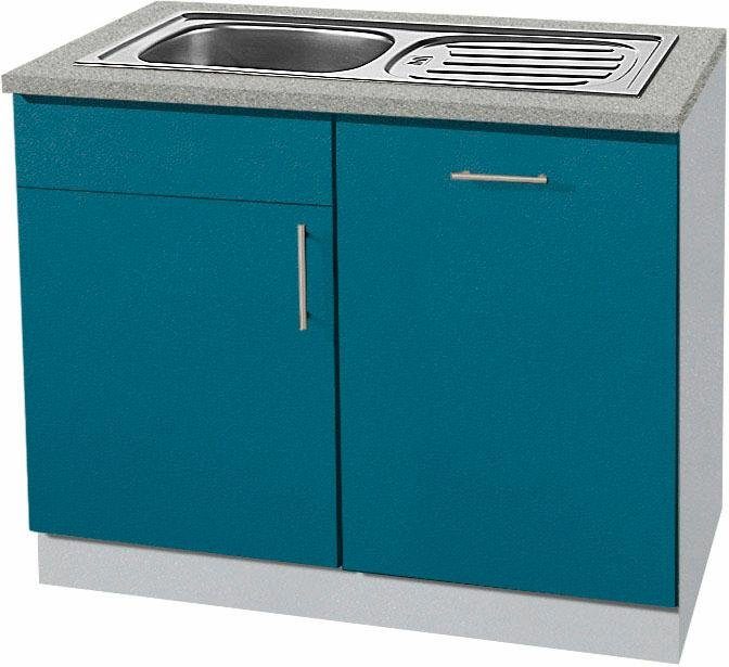 wiho Küchen Spülenschrank Kiel 110 cm breit, inkl. Tür/Griff/Sockel für Geschirrspüler