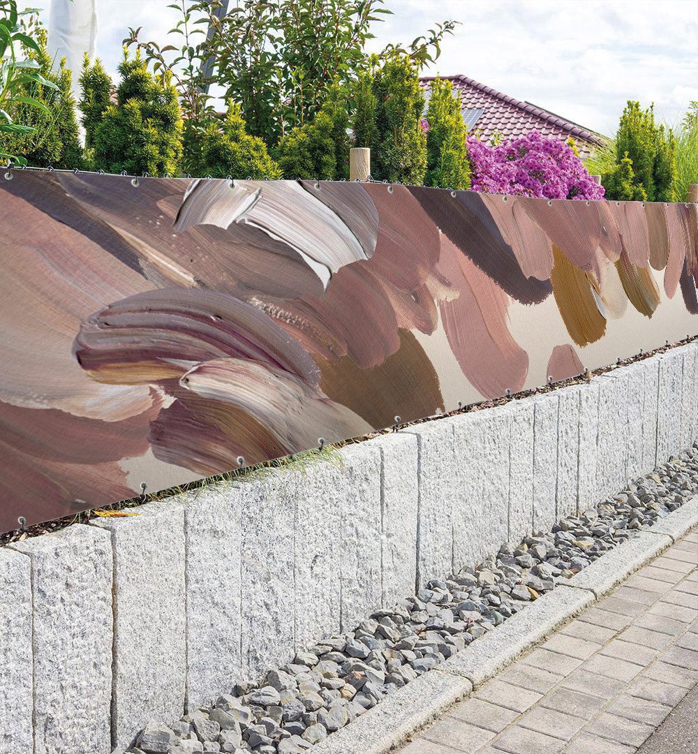 Thumbnail - MyMaxxi Sichtschutzzaunmatten Zaunbanner Dunkle pastellfarbene Pinselstriche Sichtschutz Garten Zaun, (Bambus grün)
