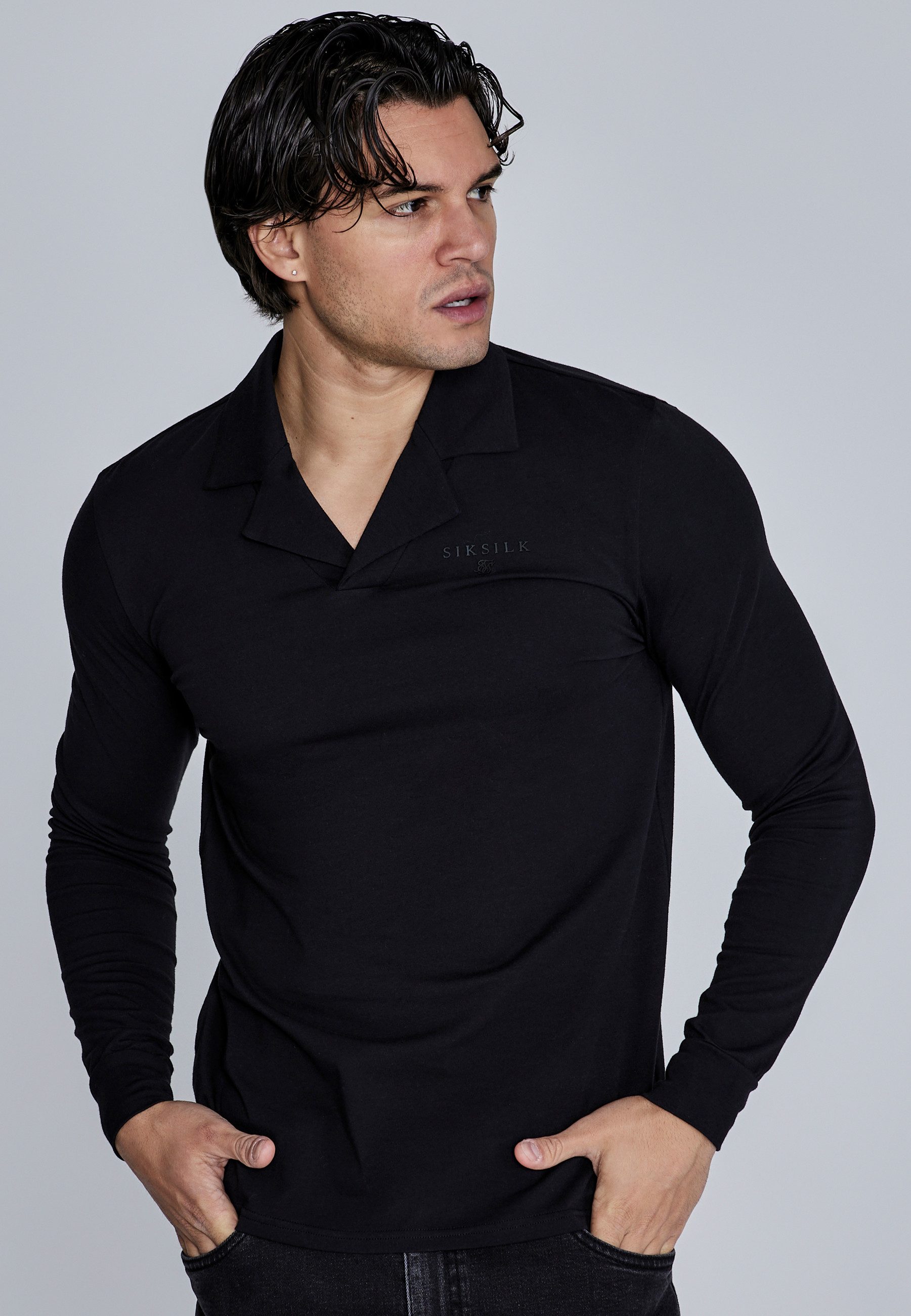 Siksilk Poloshirt SikSilk Herren Langarm Polo günstig online kaufen