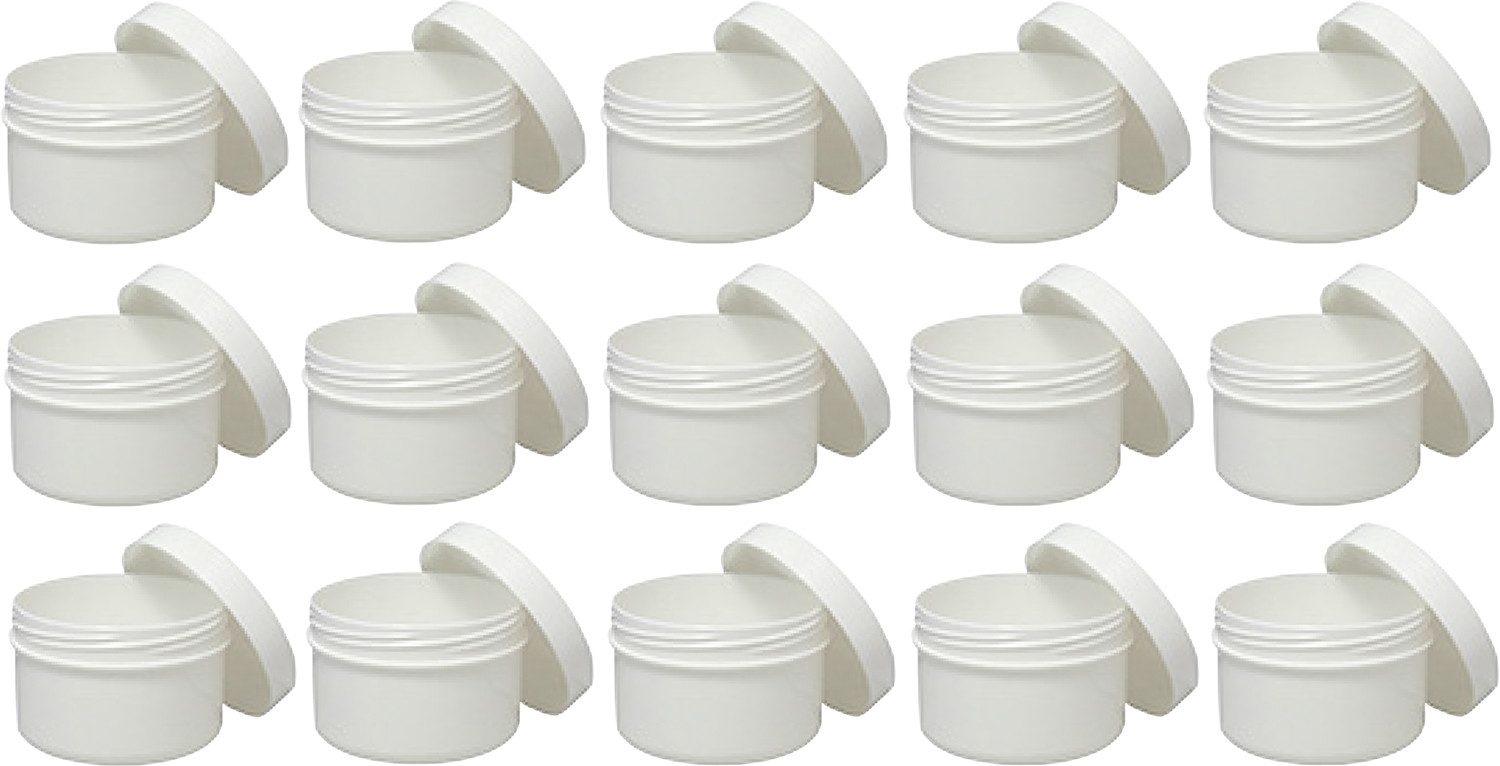 Doserie Kuhn Dose für Salben, Cremes oder Kleinigkeiten (Füllvolumen 125 ml (flach), Höhe 49 mm, 15 St., Salbendosen mit passenden Deckeln), Salbentiegel, Salbenkruke, Cremedose