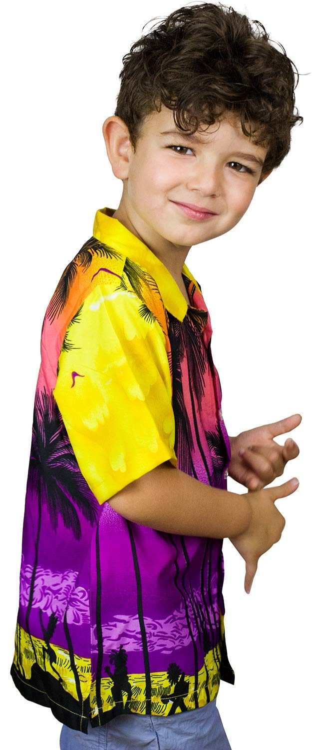 King Kameha Hawaiihemd Beach Kids Funky Hawaii-Hemd Kinder Kurzarm Front-Tasche Unisex
