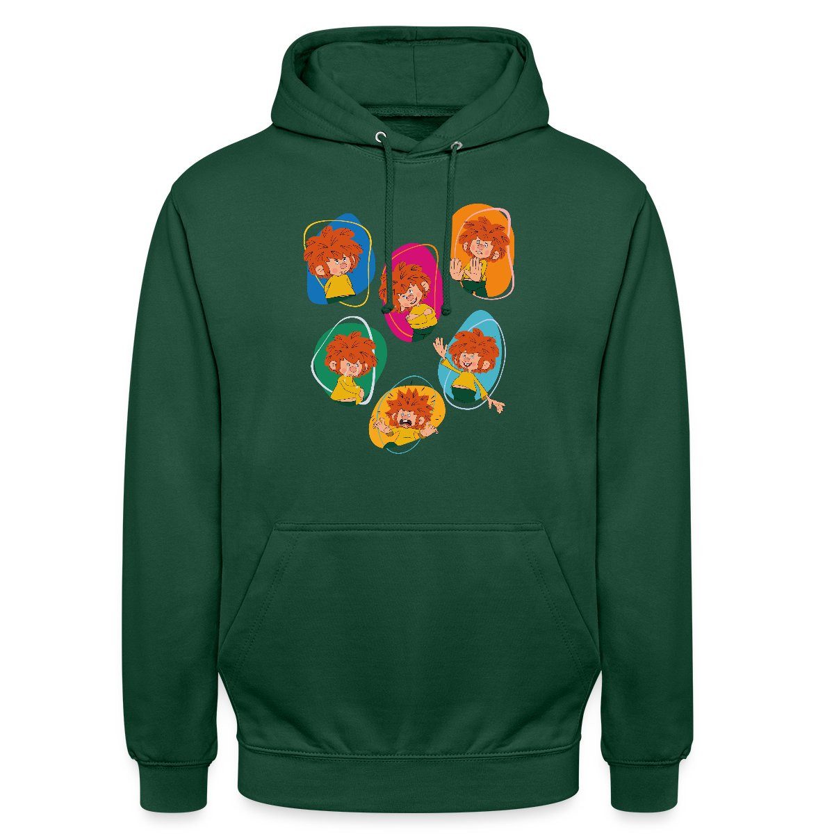 Spreadshirt Hoodie Pumuckl Zeigt Verschiedene Emotionen Unisex Hoodie (1-tlg)