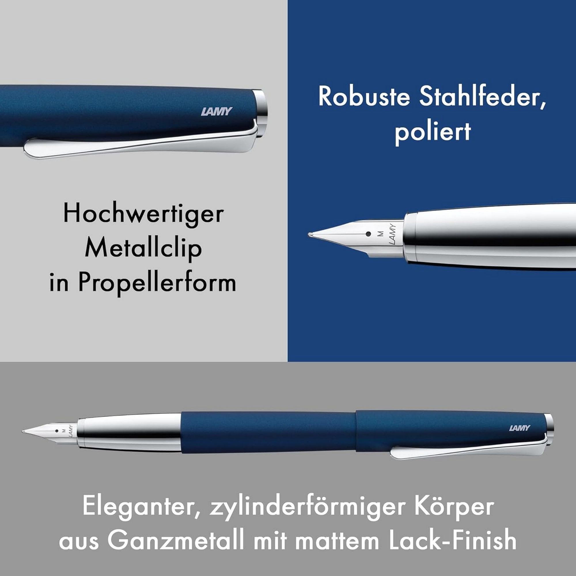 LAMY Füller LAMY studio imperialblue Füller Füller Clip Stahlfeder Strichbreite EF