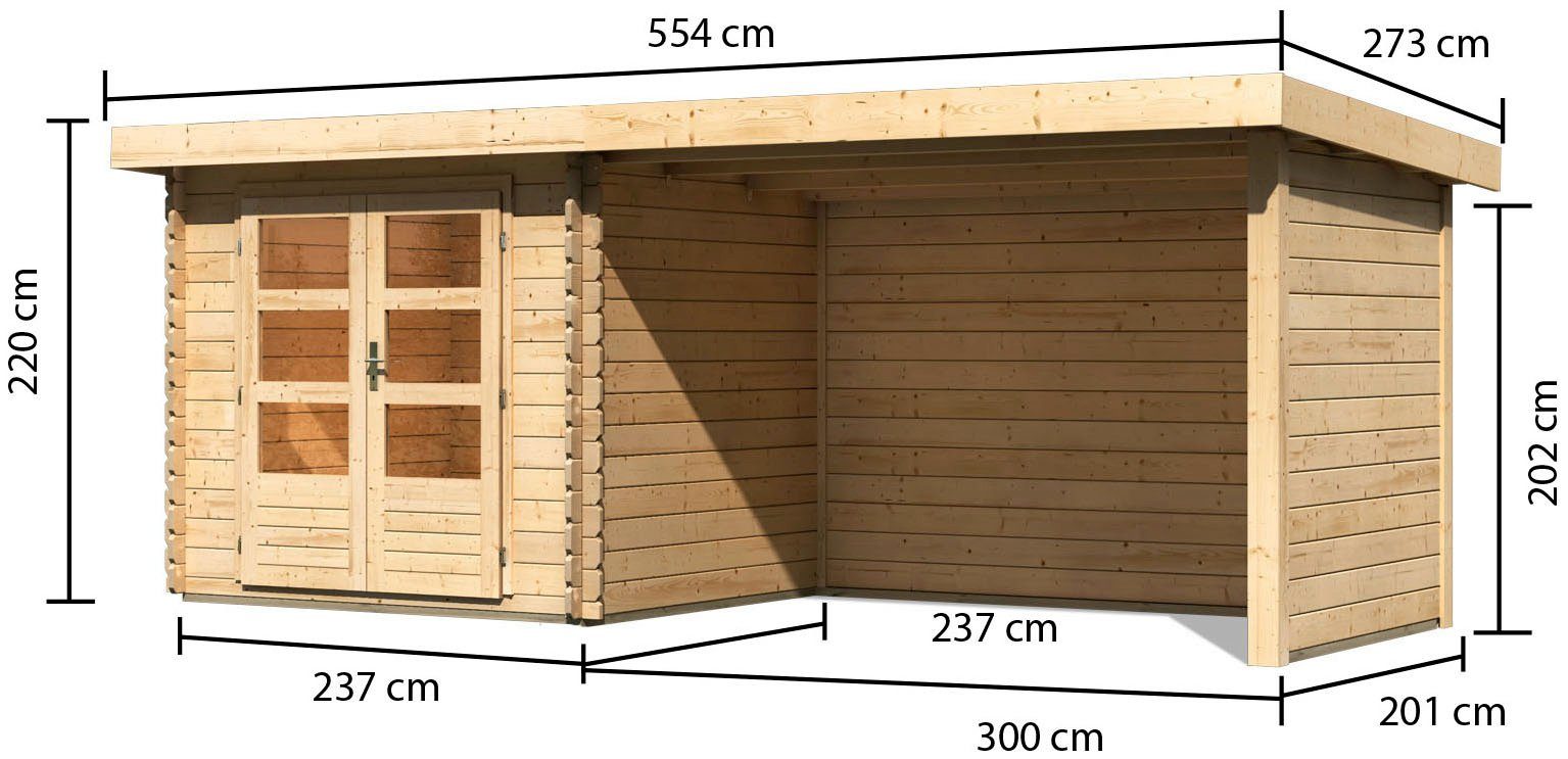 Gartenhaus 2, 554x273 BxT: (Set) Bastrup Karibu cm,