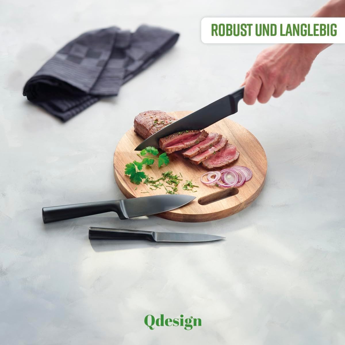 QDesign by Sauter Messer-Set aus Edelstahl in Mattschwarz (5-tlg)