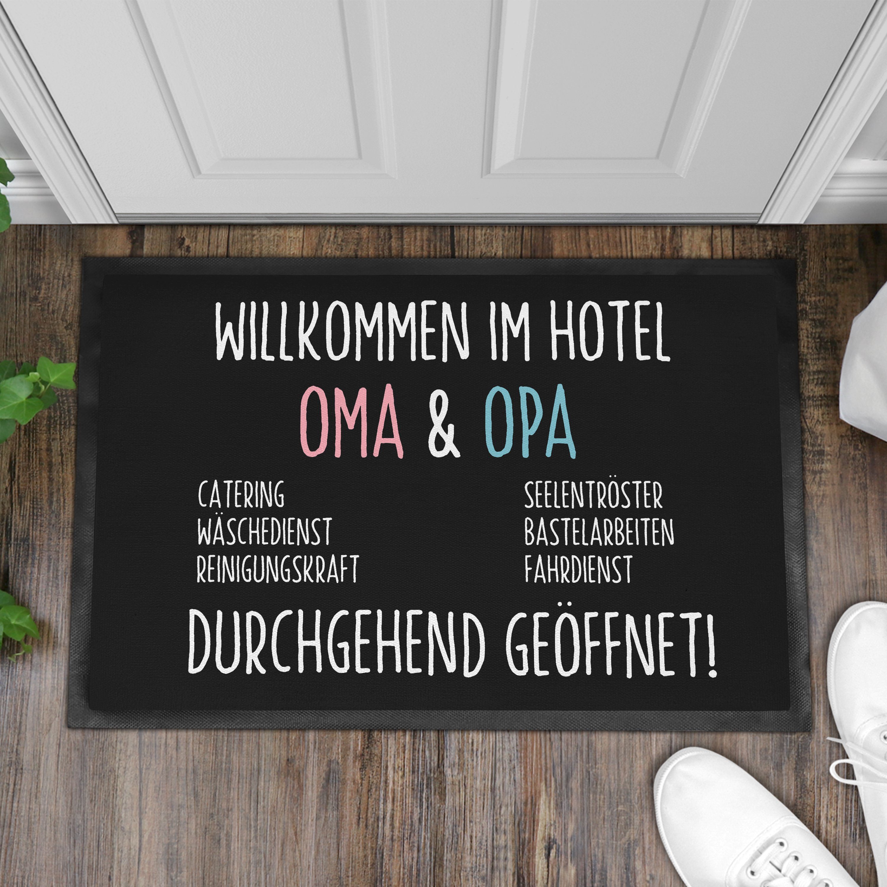 Willkommen Fußmatte Geöffnet Geschenk Trendation und Pension Hotel Fußmatte F, Opa Oma 24/7