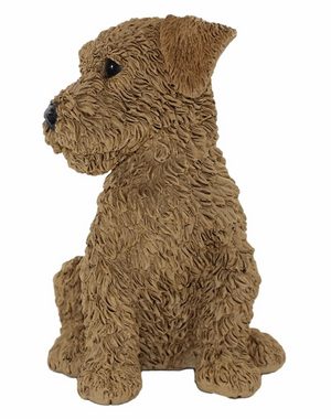 Castagna Tierfigur Deko Figur Hund Airedale Terrier Welpe Hundefigur sitzend Kollektion Castagna aus Resin H 24 cm