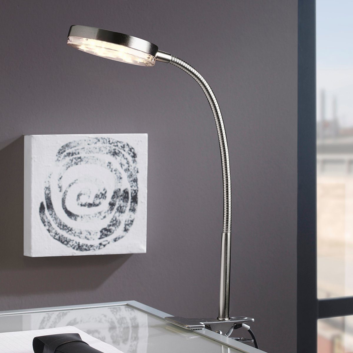 MeLiTec Tischleuchte LED mit Klemmfuß T115, LED fest integriert, warmweiß günstig online kaufen