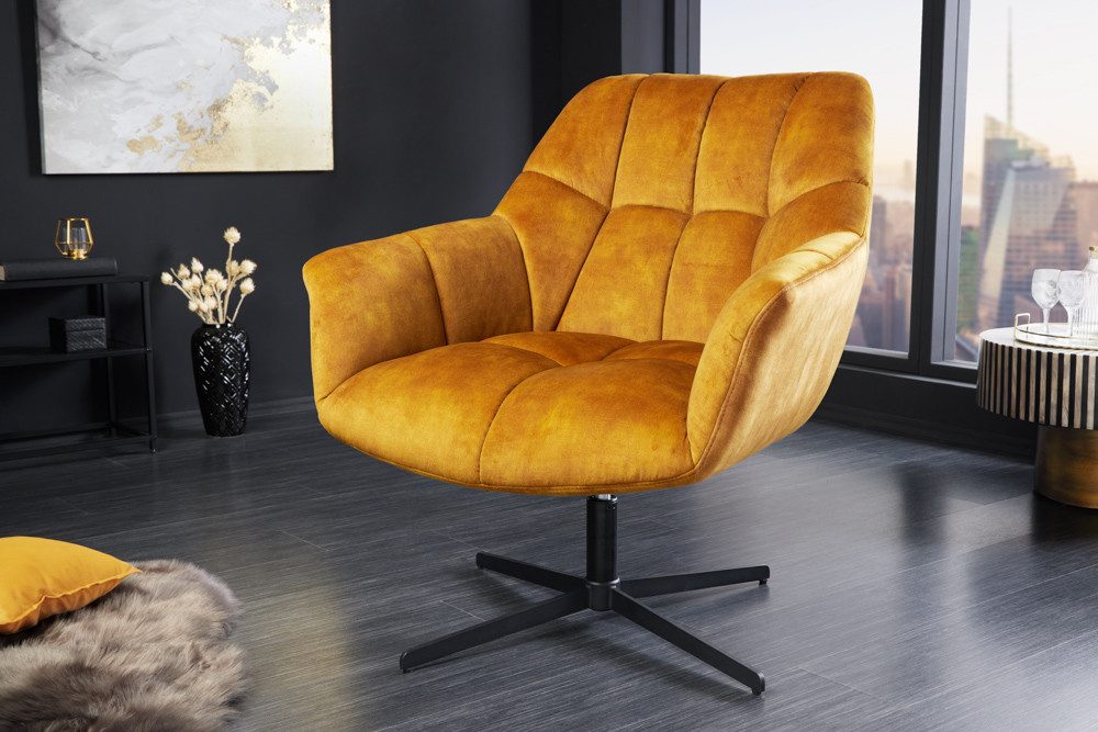 riess-ambiente Loungesessel PAPILLON senfgelb / schwarz günstig online kaufen