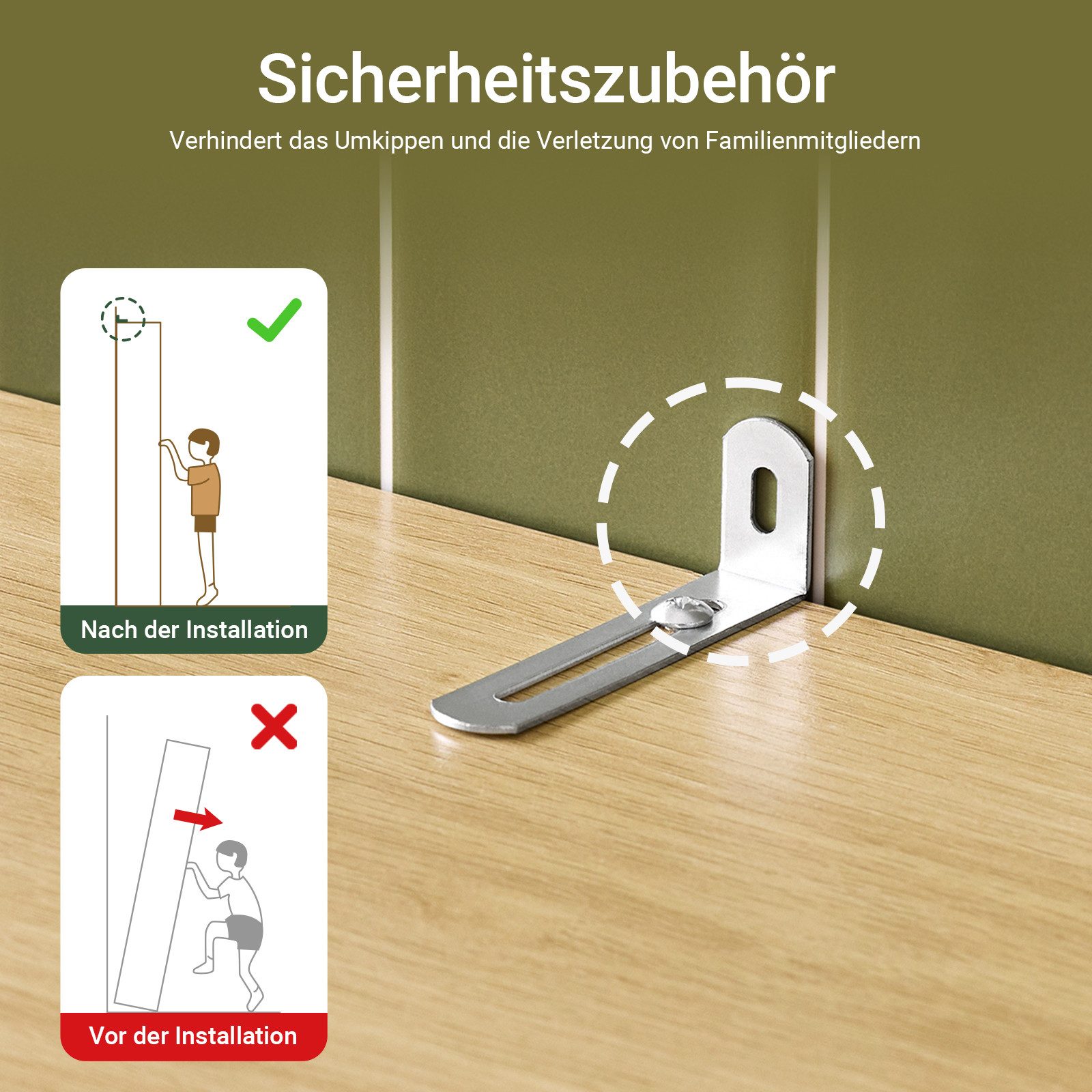 SoBuy Hochschrank FRG236, Badezimmerschrank schmal, Badkommode mit 2 Türen Badezimmer-Hochschrank Badregal Badschrank Badmöbel – Bild 5 von 5