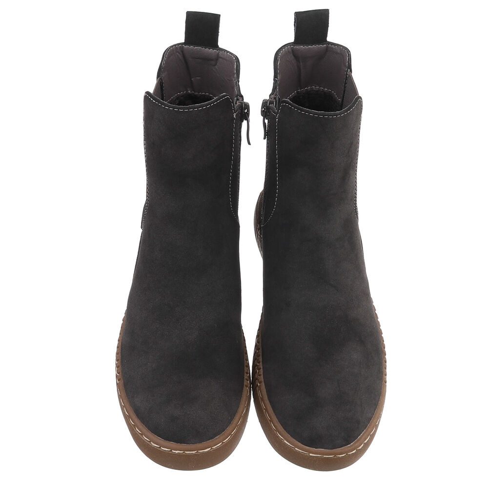 Ital-Design Chelsea-Boots mit elastischen Einsätzen für Damen Stiefelette (90598736) Keilabsatz/Wedge Chelsea Boots in Grau – Bild 4 von 5