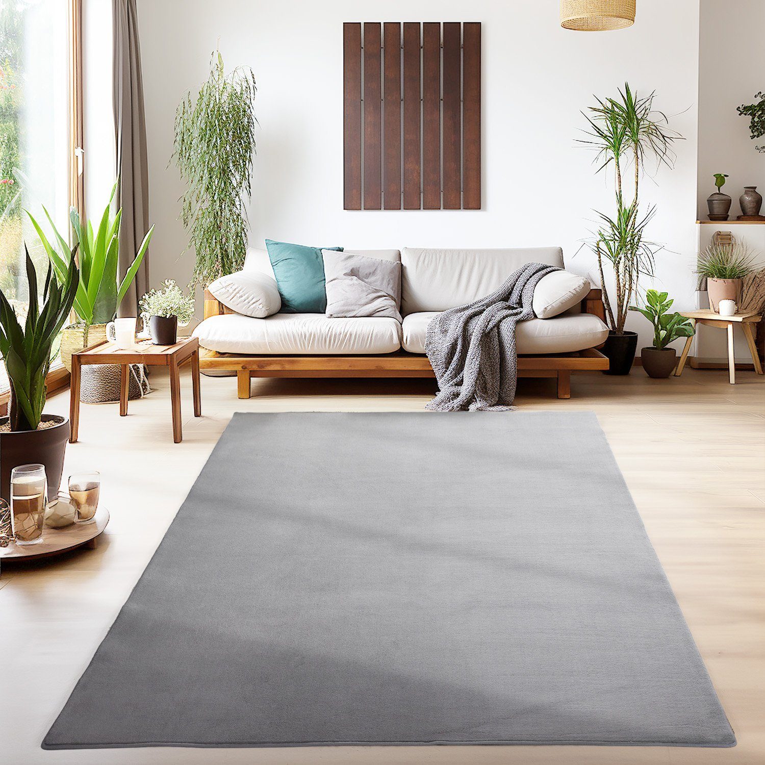 SIMPEX24 Teppich Unicolor - Einfarbig, Läufer, Höhe: 7 mm, Kurzflor Rund Te günstig online kaufen