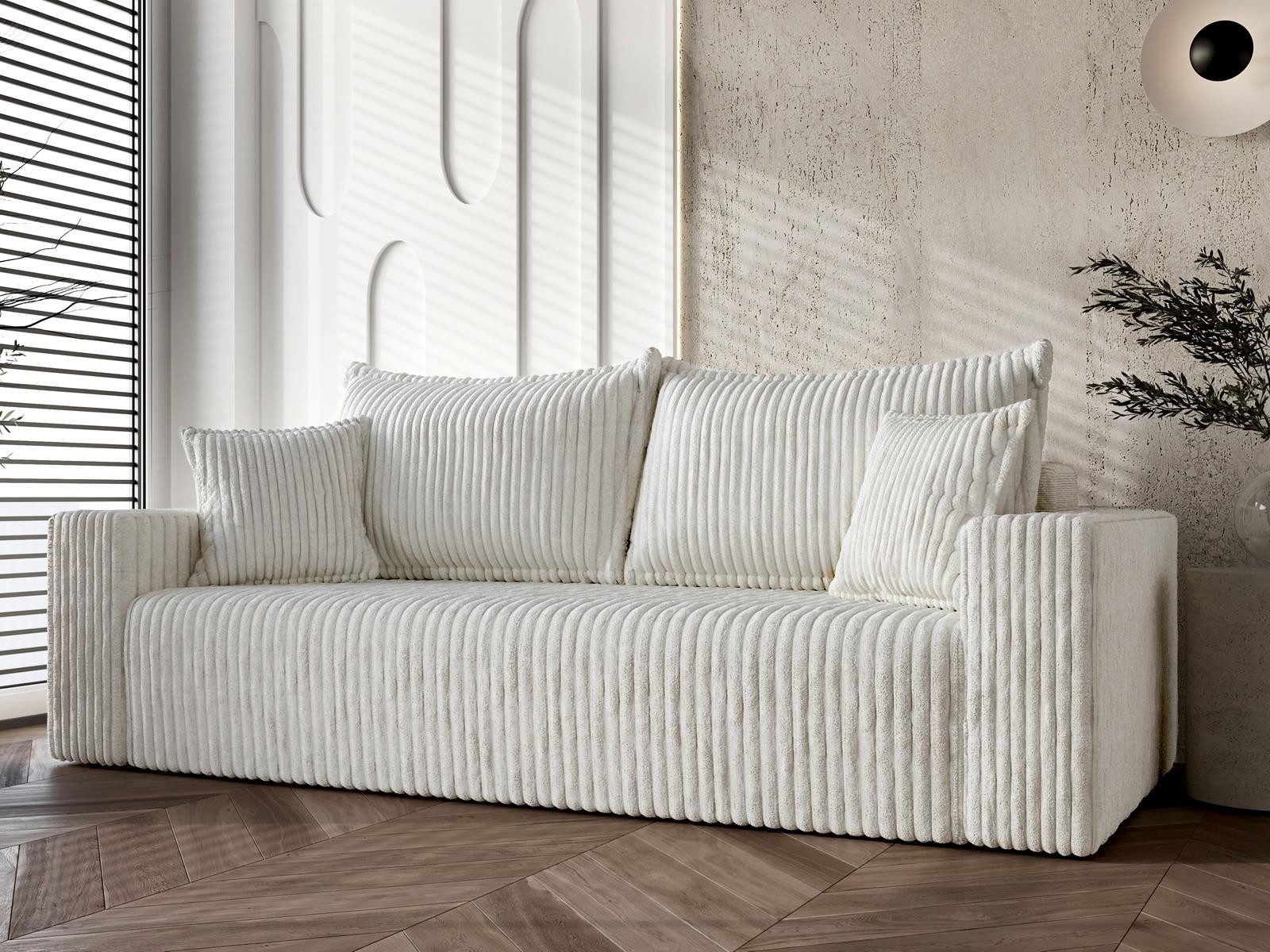 Compleo Schlafsofa mit gemütlichen Stoff, mit Bettfunktion, Bettkasten, Modern Sofa mit Schlaffunktion