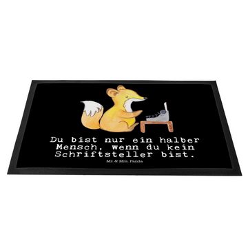 Fußmatte Schriftsteller mit Herz - Schwarz - Geschenk, Firma, Blogger, Geschic, Mr. & Mrs. Panda, Höhe: 0.6 mm