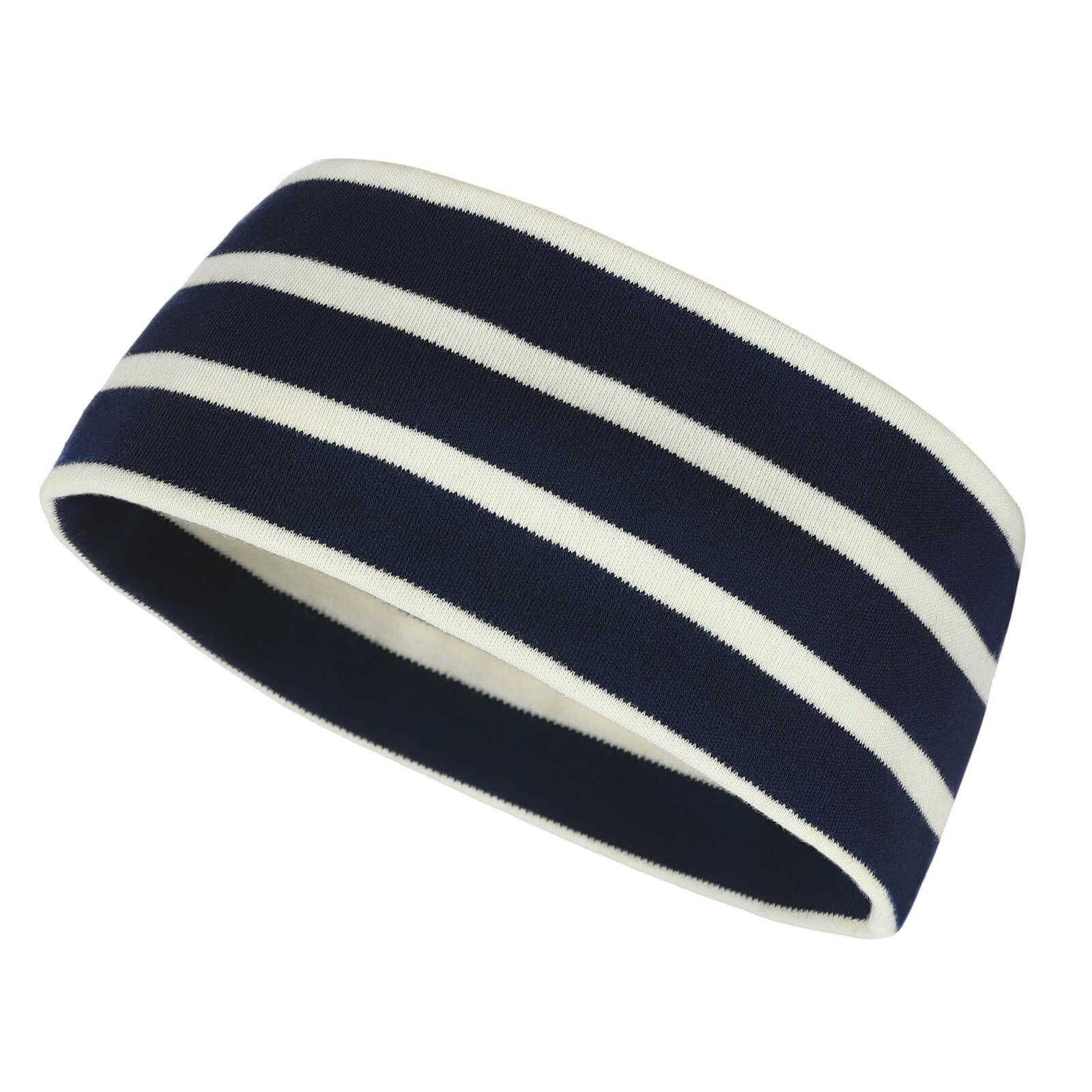 modAS Stirnband Unisex Kopfband Maritim für Kinder und Erwachsene zweilagig Baumwolle (25) blau / natur | Stirnbänder