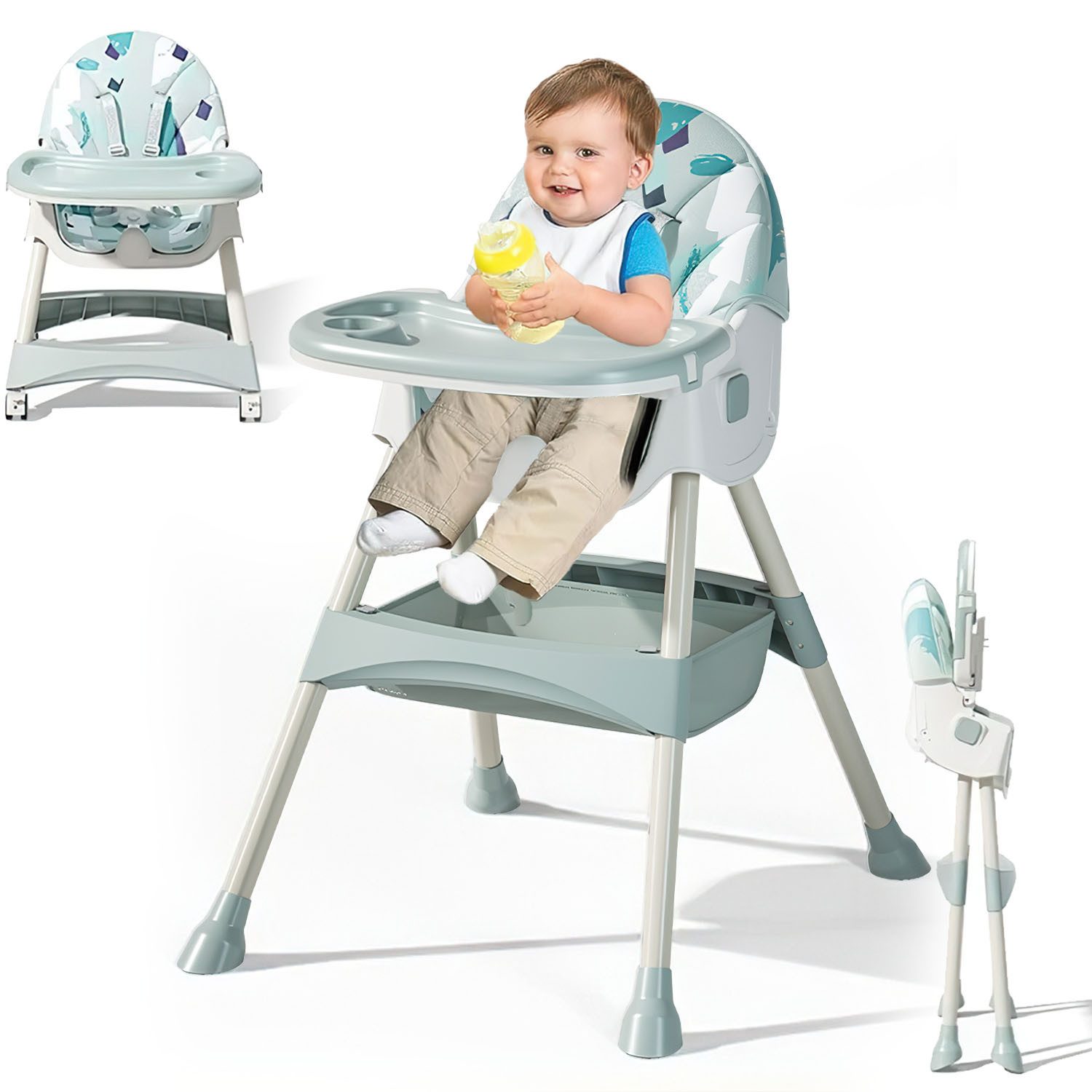 HEYHIPPO Kinderklappstuhl Hochstuhl Babys ab 6 Monaten Klappbarer Esszimmer günstig online kaufen