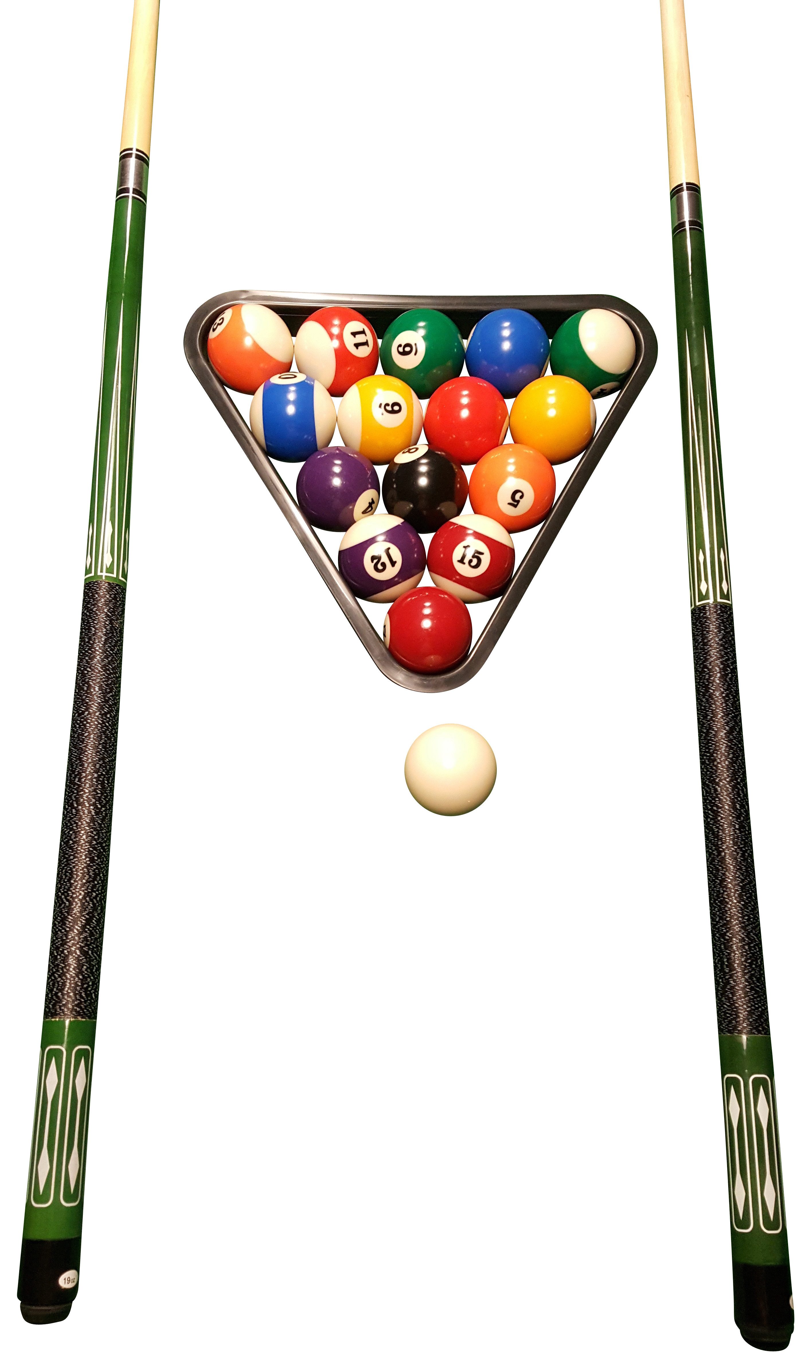 John West Billardtisch John West Billard Set - Kugeln + Triangel + 2 hochwertige Queues JW-2, (1-tlg)