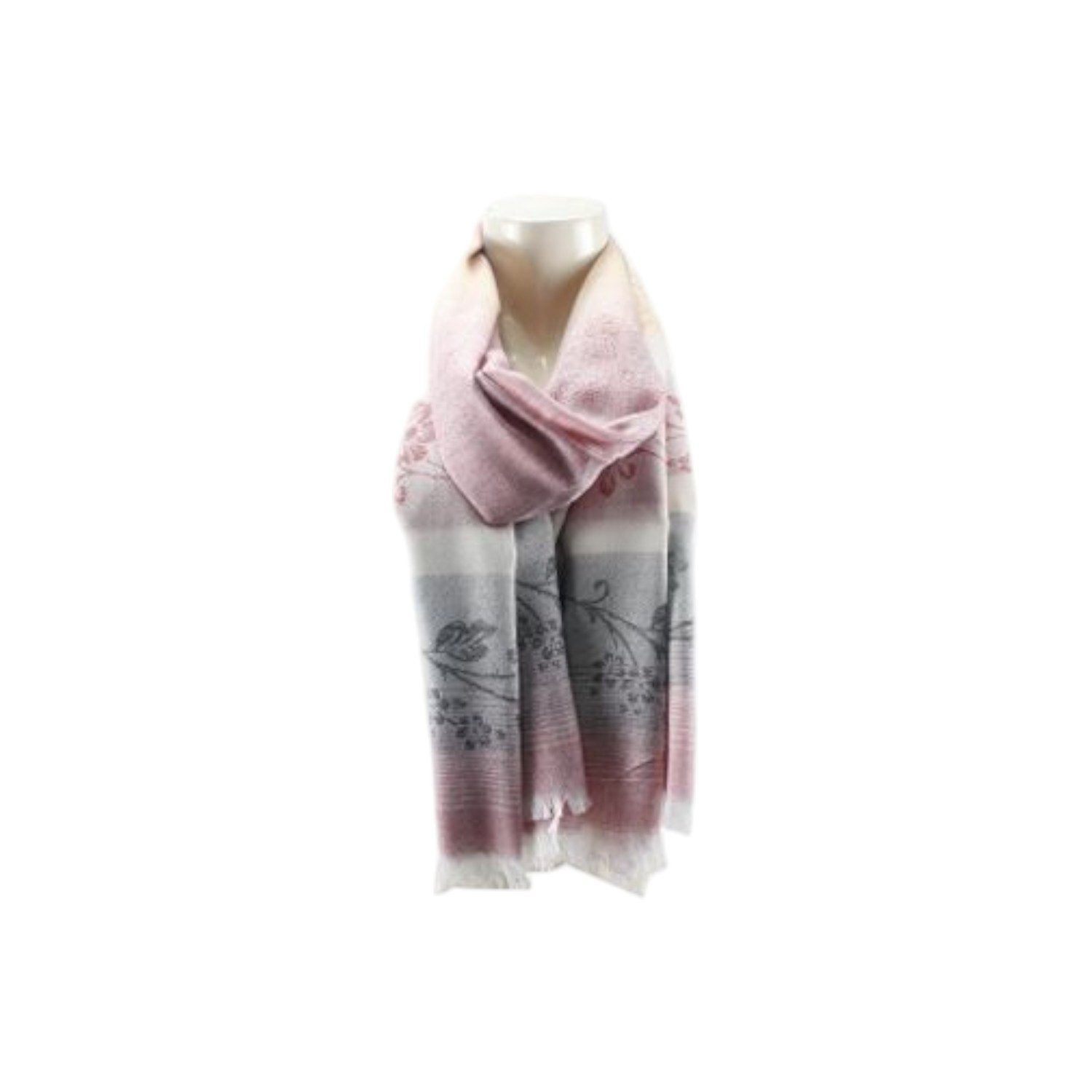Schal Damen Schal mit Blumen Muster » Fransenschal seidig weich