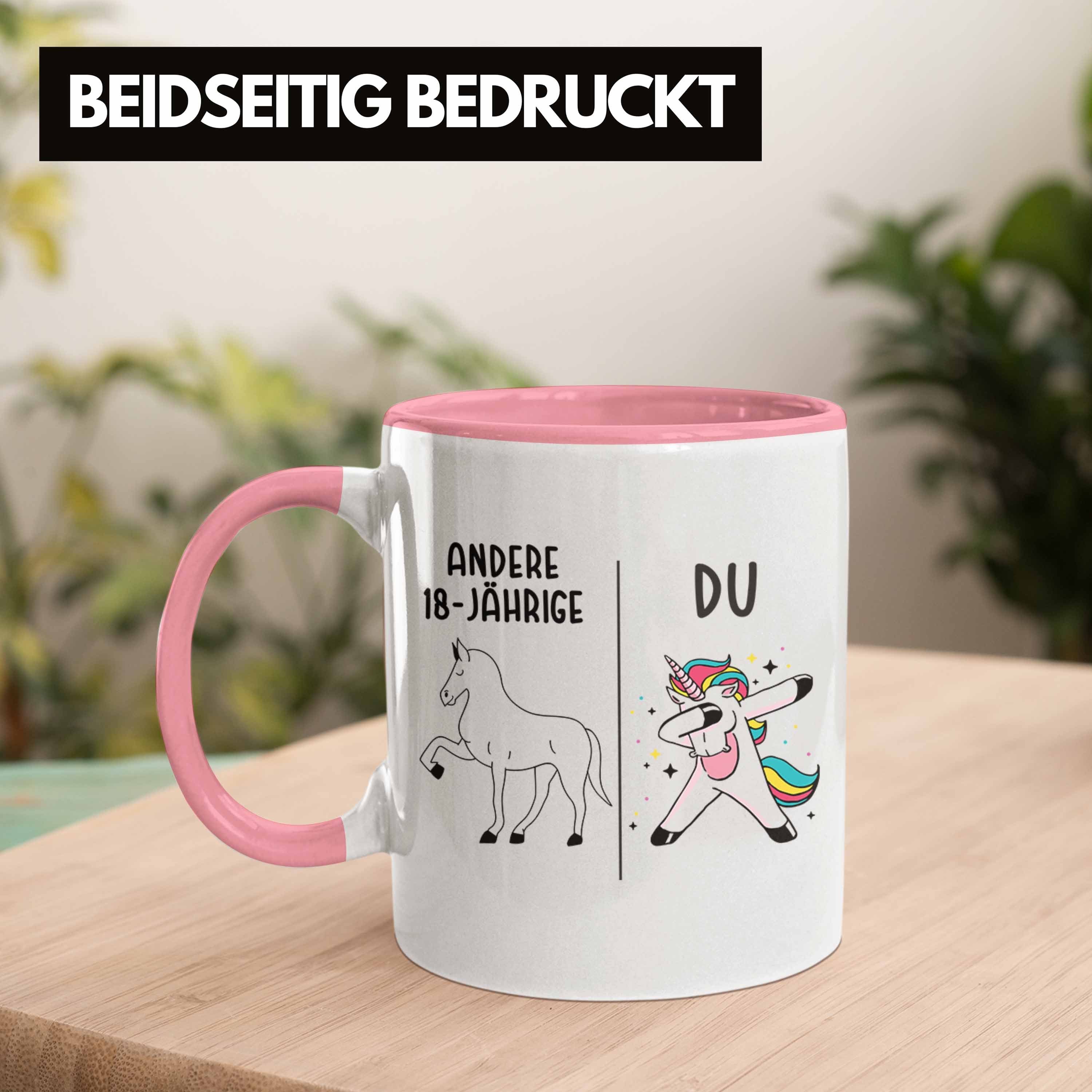 Einhorn Rosa 18er Tasse Geschenkidee Trendation Tasse Geburtstag - Mädchen Geschenk 18. Trendation Geburtstag