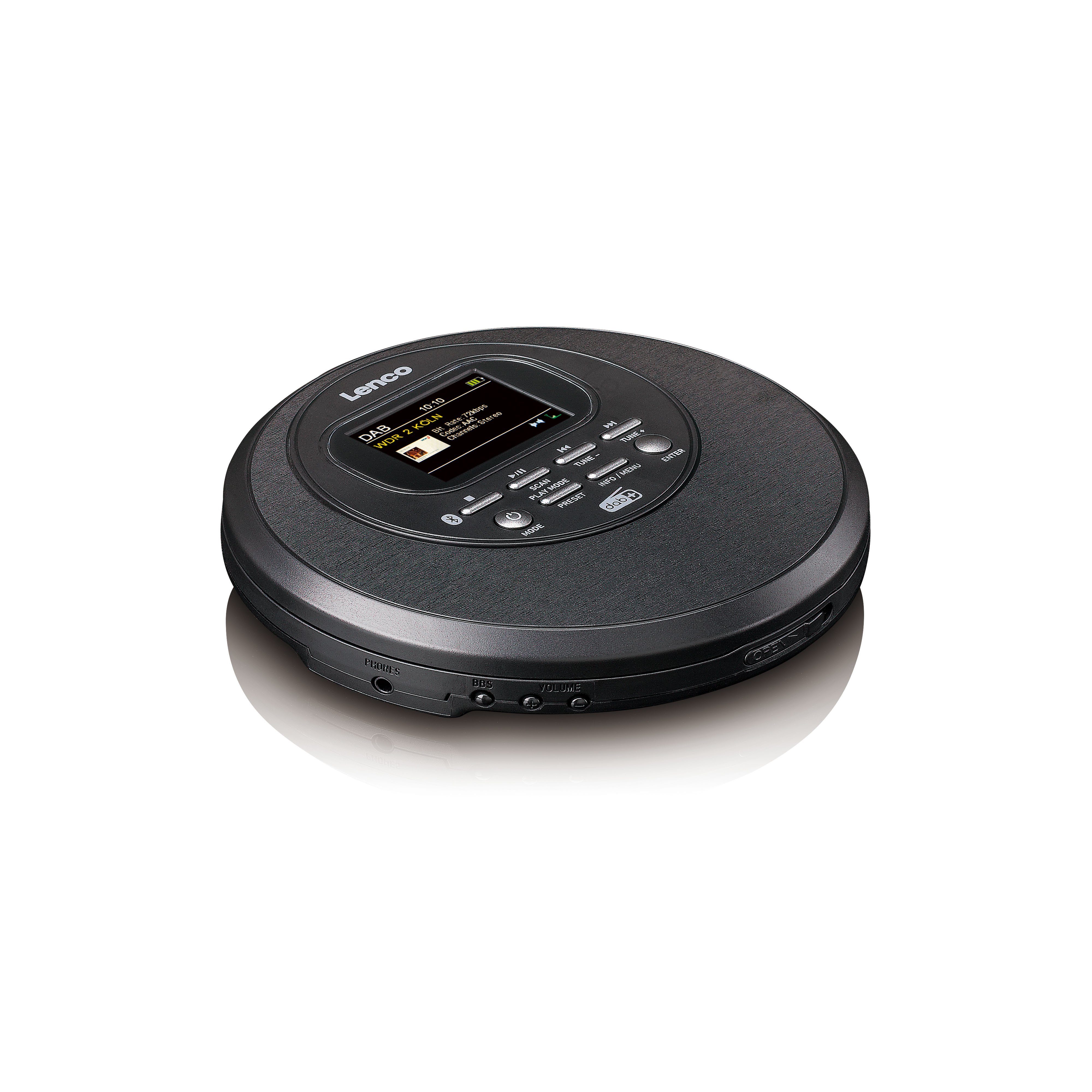 Lenco CD-500BK Radio (Bluetooth, DAB+/FM, CD/MP3 und USB. Anti-Schock-Schutz für unterwegs)