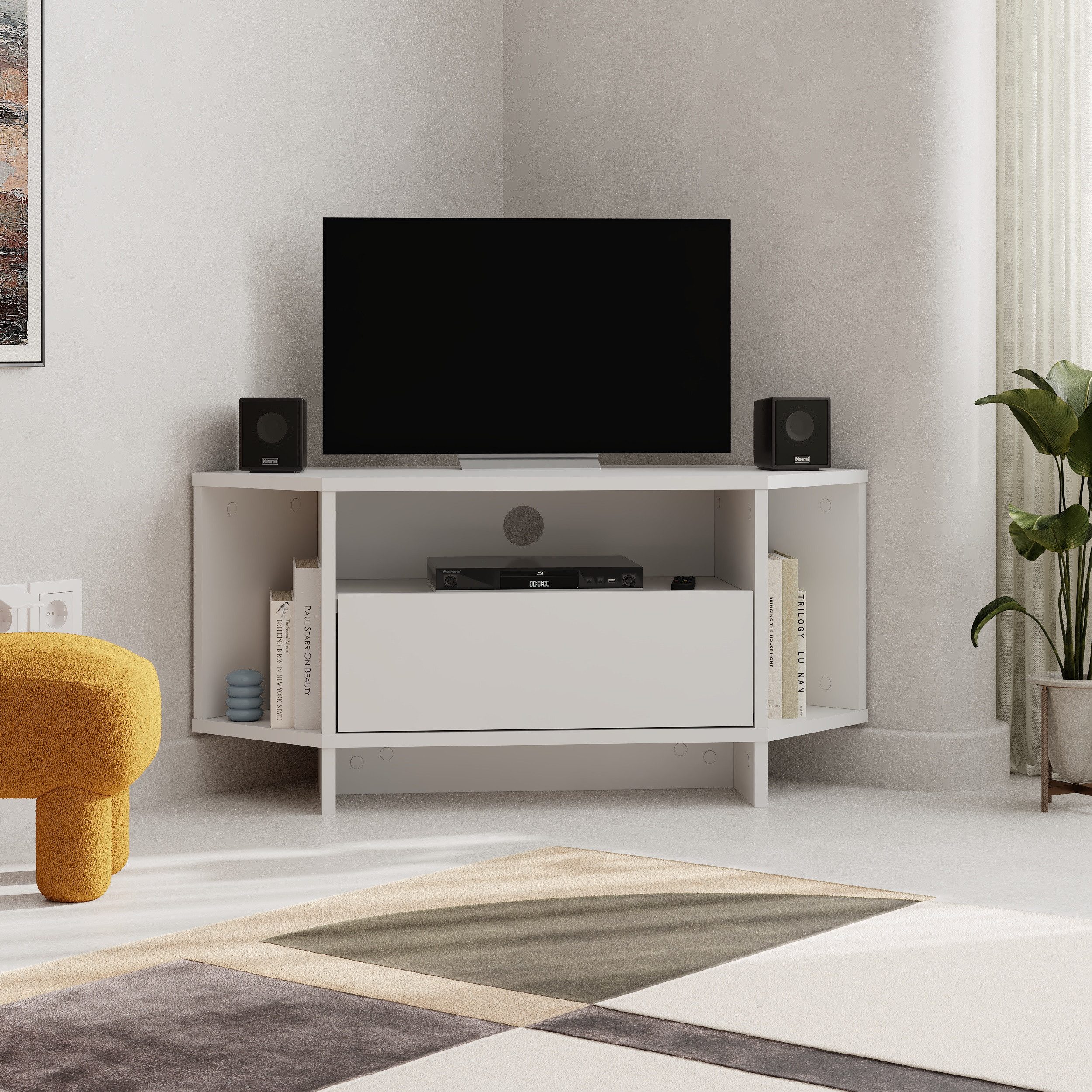 Decortie TV-Ständer VIVA, (bis 40 Zoll, Eck-Lowboard Fernsehschrank 40 Zoll, 95,7 x 35,4 x 45,3 cm)