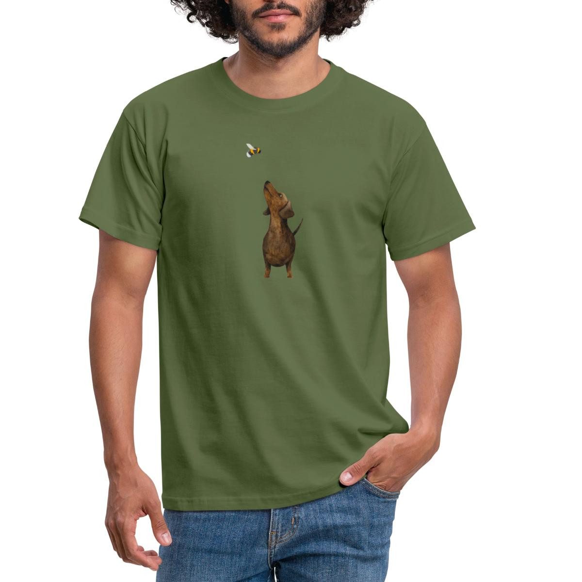 Spreadshirt T-Shirt Dackel mit Hummel Süßestes Dackel Geschenk Männer T-Shirt (1-tlg)