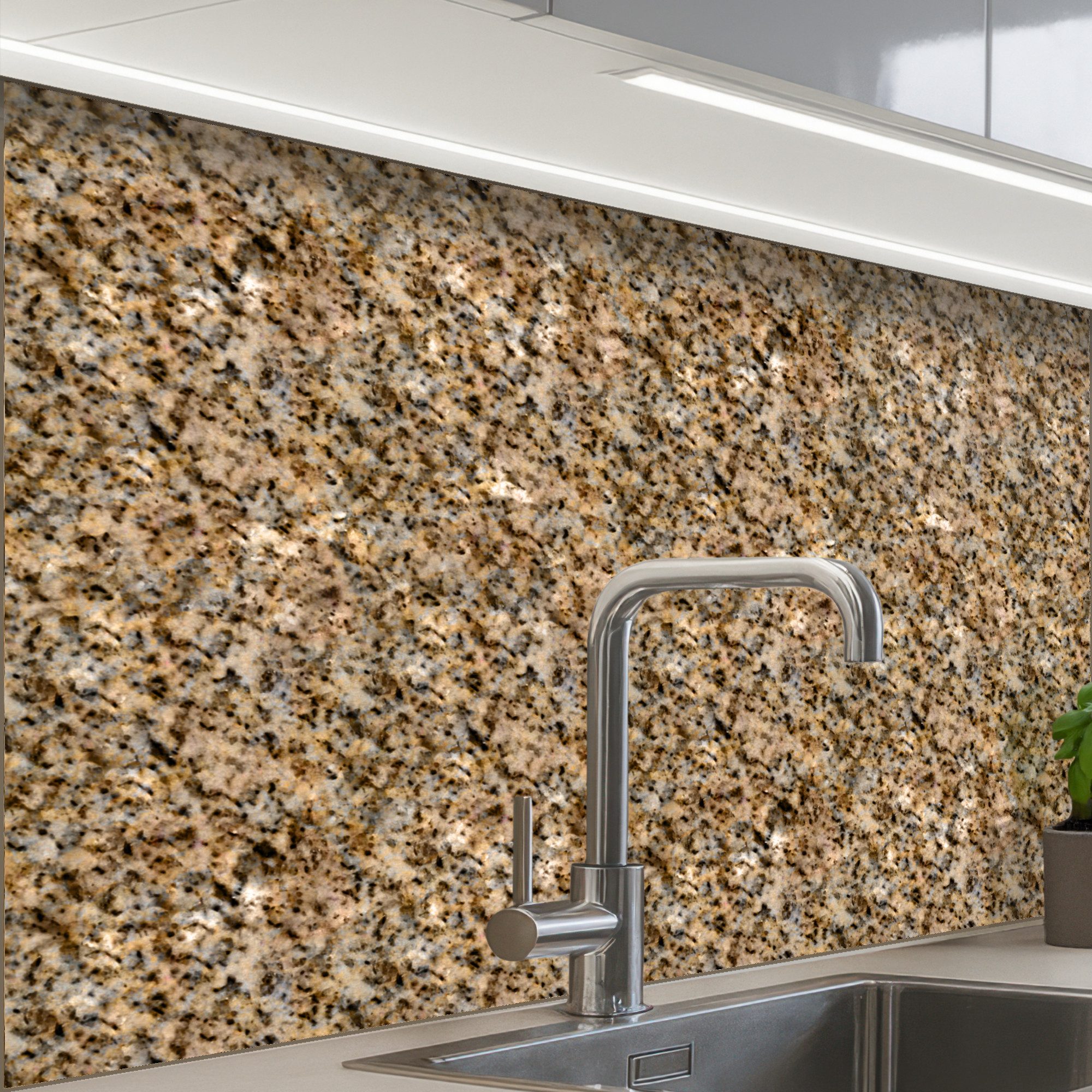 KitchenYeah Küchenrückwand Muster selbstklebend (keine Folie) Granit - Beige - Muster, (1-tlg), Spritzschutz, Küche, Rückwand, Küchenwand, Küchenfront, 30x20 cm
