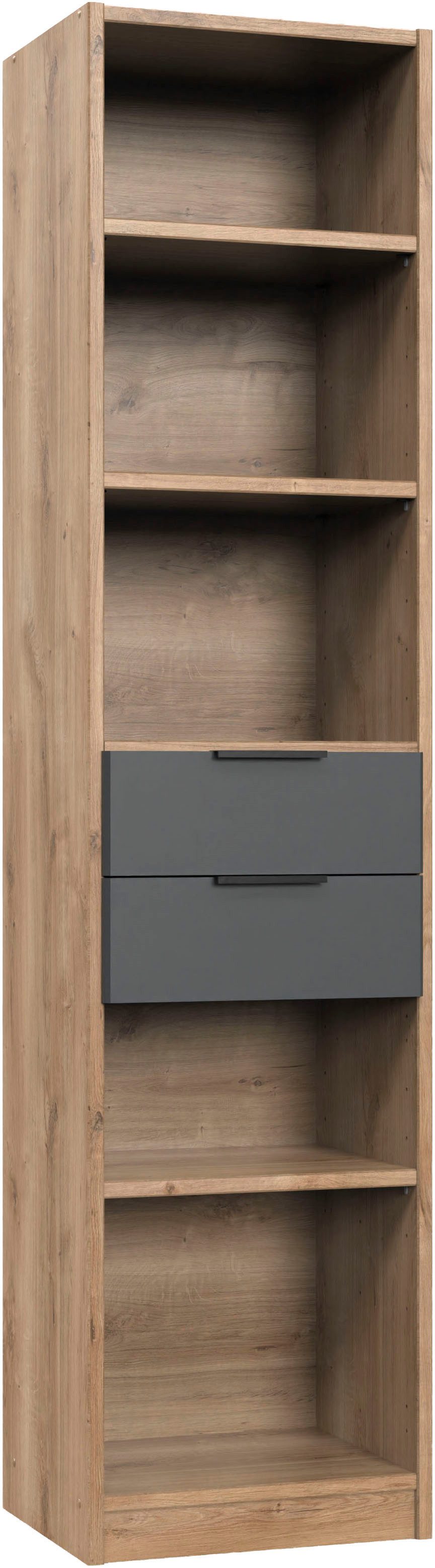 Wimex Standregal Texel inkl. zwei Schubladen und 5 Stauraumfächern, mit Metallgriffen