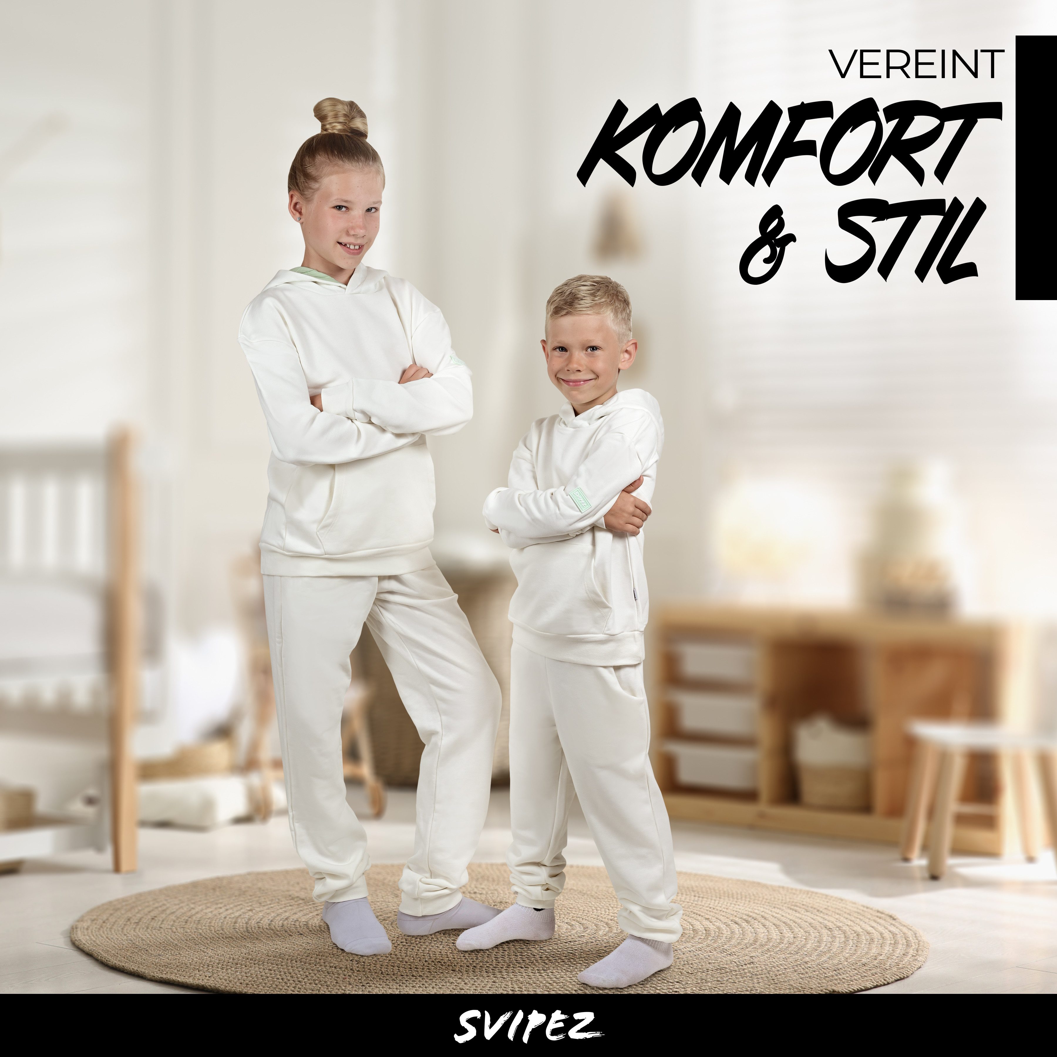 SVIPEZ Hoodie Kinder Hoodie aus Bio-Baumwolle Sweatshirt Made in Europe