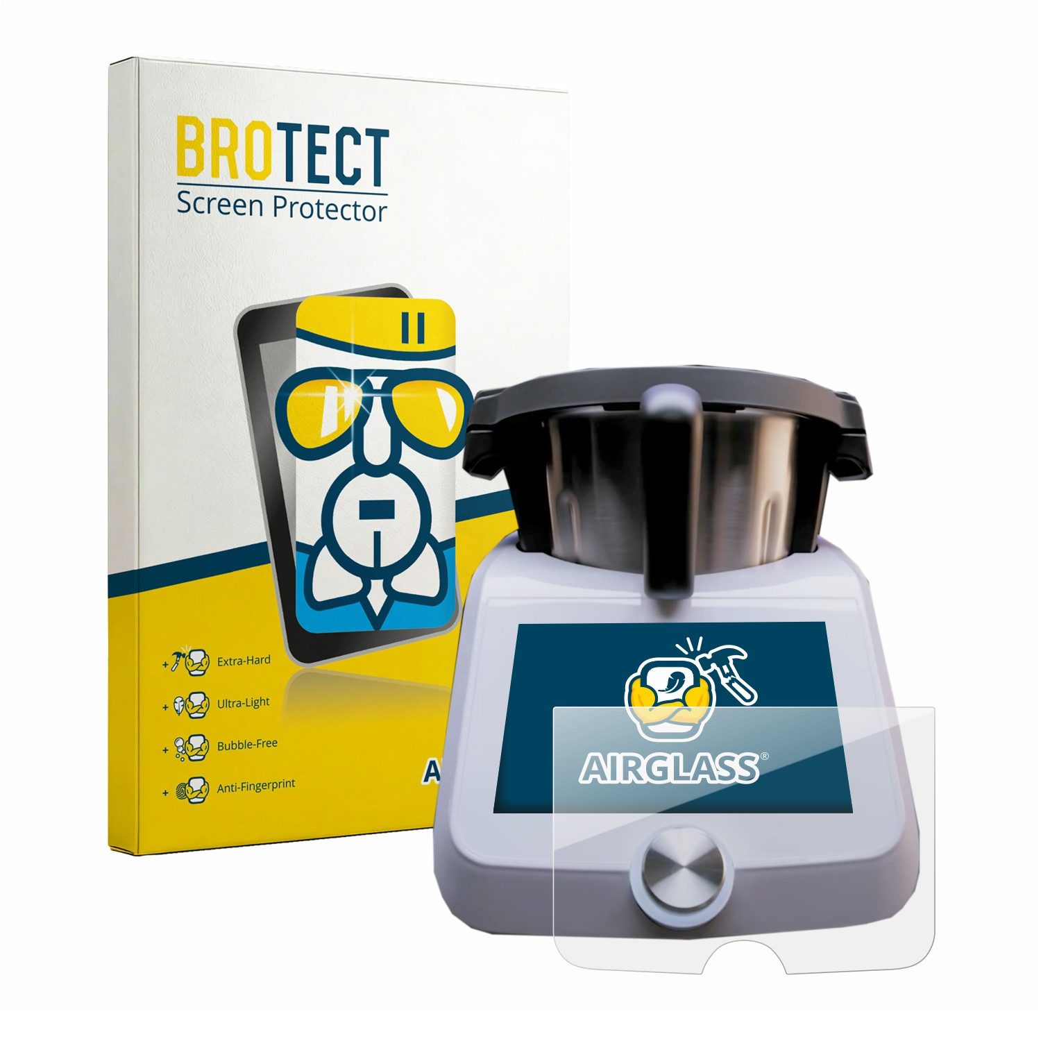 BROTECT Displayschutzglas Folie für SilverCrest Monsieur Cuisine Smart, Schutzfolie Glas Panzer Display Schutz klar